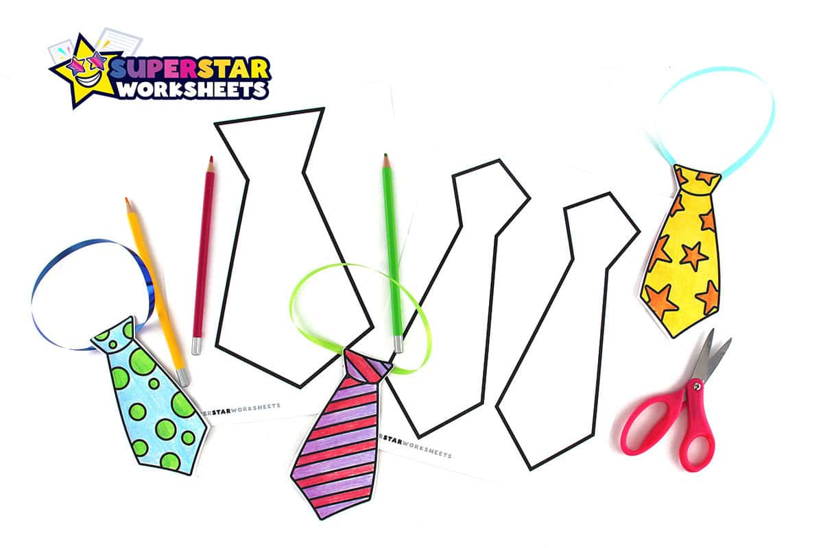 Tie Template (Free Printables) - Superstar Worksheets in Free Printable Tie Patterns