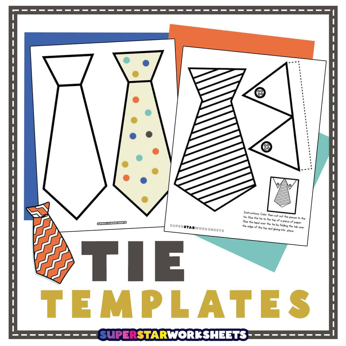 Tie Template (Free Printables) - Superstar Worksheets inside Free Printable Tie Pattern