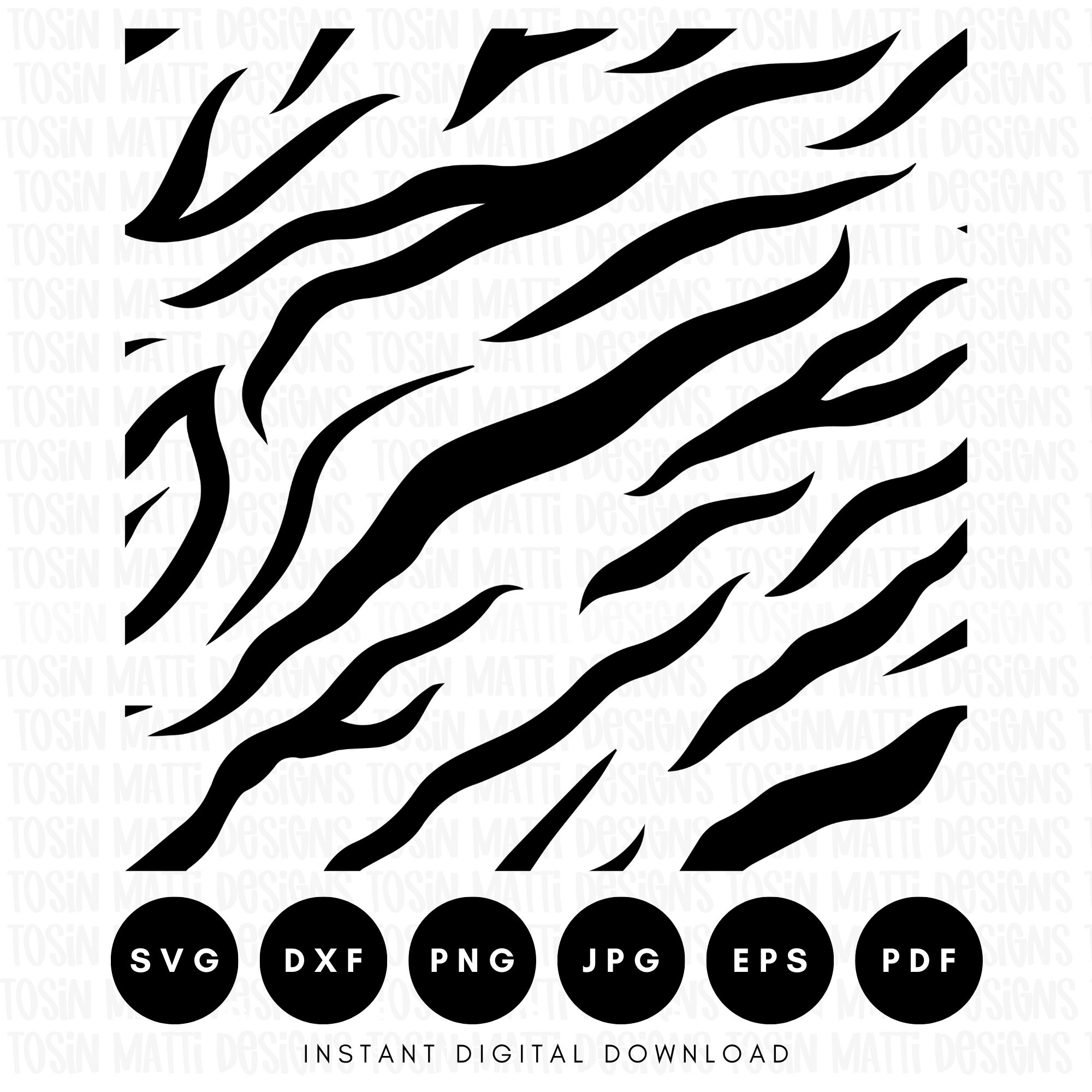 Tiger Stripe Stencil Download - Etsy Canada for Tiger Stripe Stencil Printable