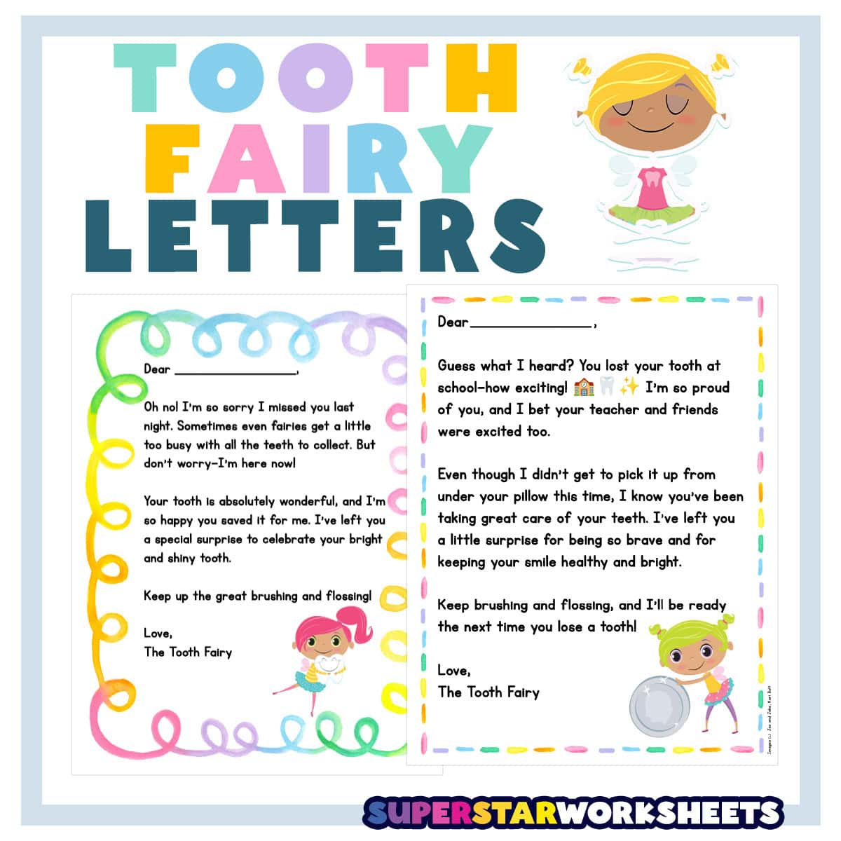 Tooth Fairy Letter (Free Printables) - Superstar Worksheets inside Free Printable Fairy Letters
