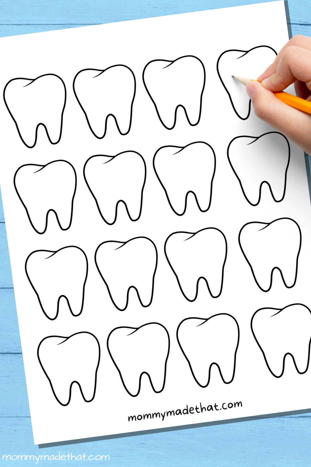 Tooth Templates (Free Printable Outlines!) for Free Printable Tooth Pattern