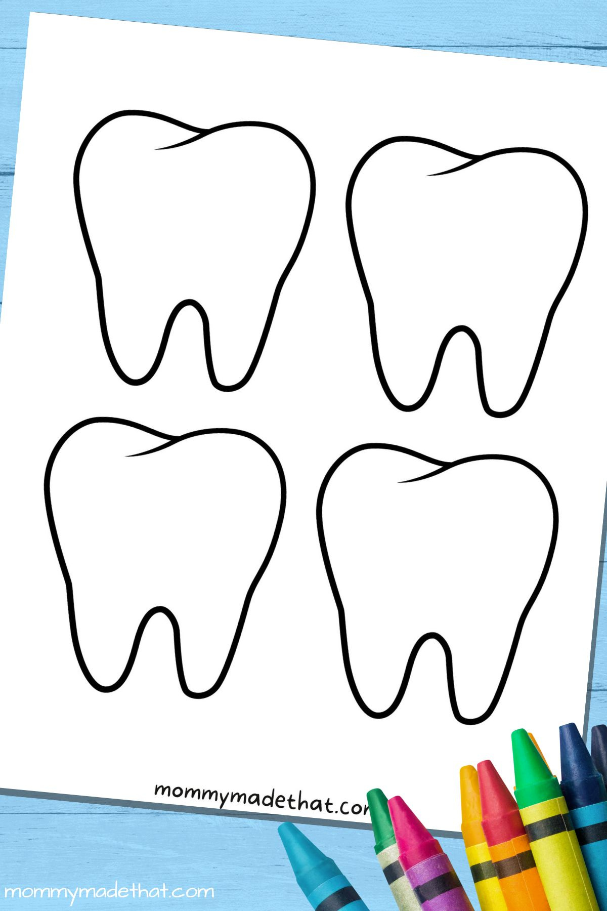 Tooth Templates (Free Printable Outlines!) regarding Free Printable Tooth Pattern
