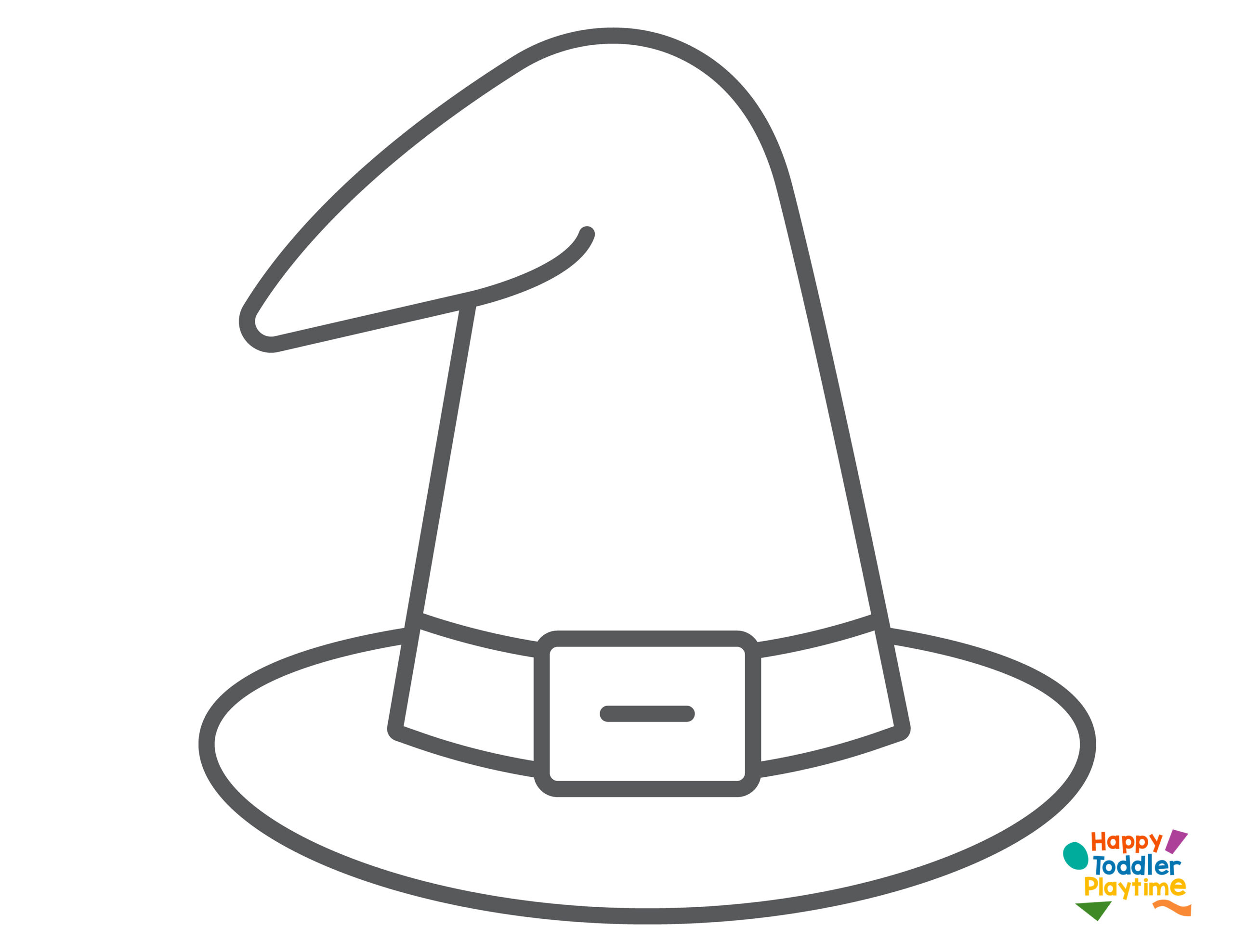 Torn Paper Witch Hat Craft With Free Printable - Happy Toddler intended for Free Witch Hat Pattern Printable