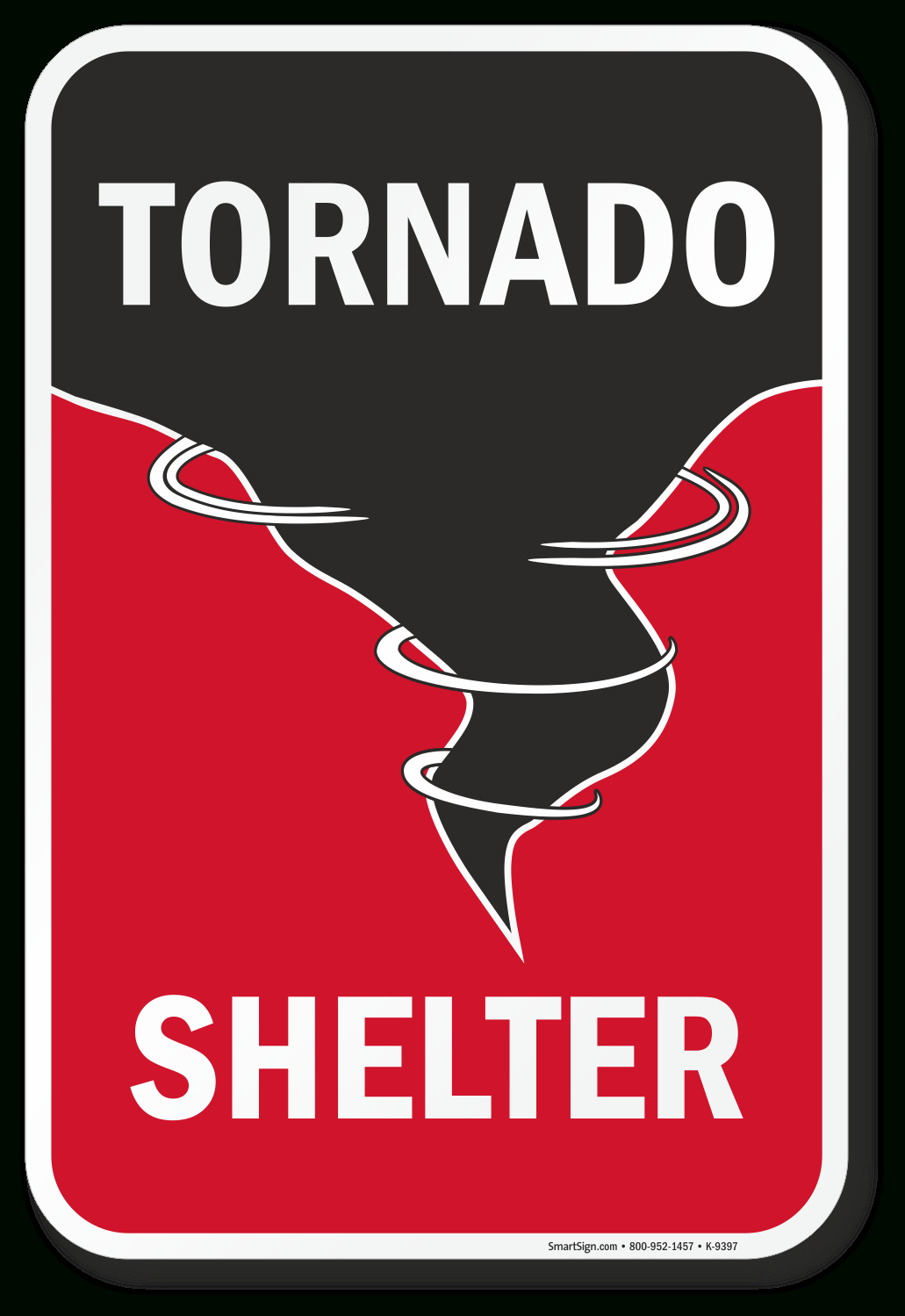 Tornado Shelter Sign - Emergency Shelter Sign, Sku: K-9397 intended for Free Printable Tornado Shelter Signs