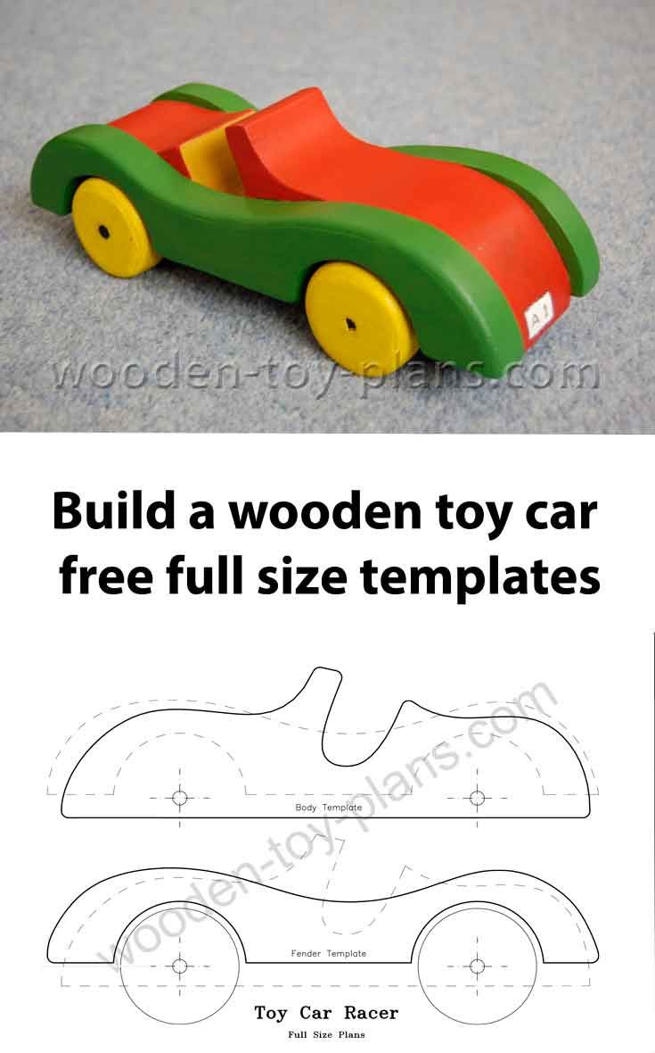 Toy Car Plans Free Pattern Instant Pdf Download Single Seat Racing Car throughout Free Printable Wooden Toy Patterns