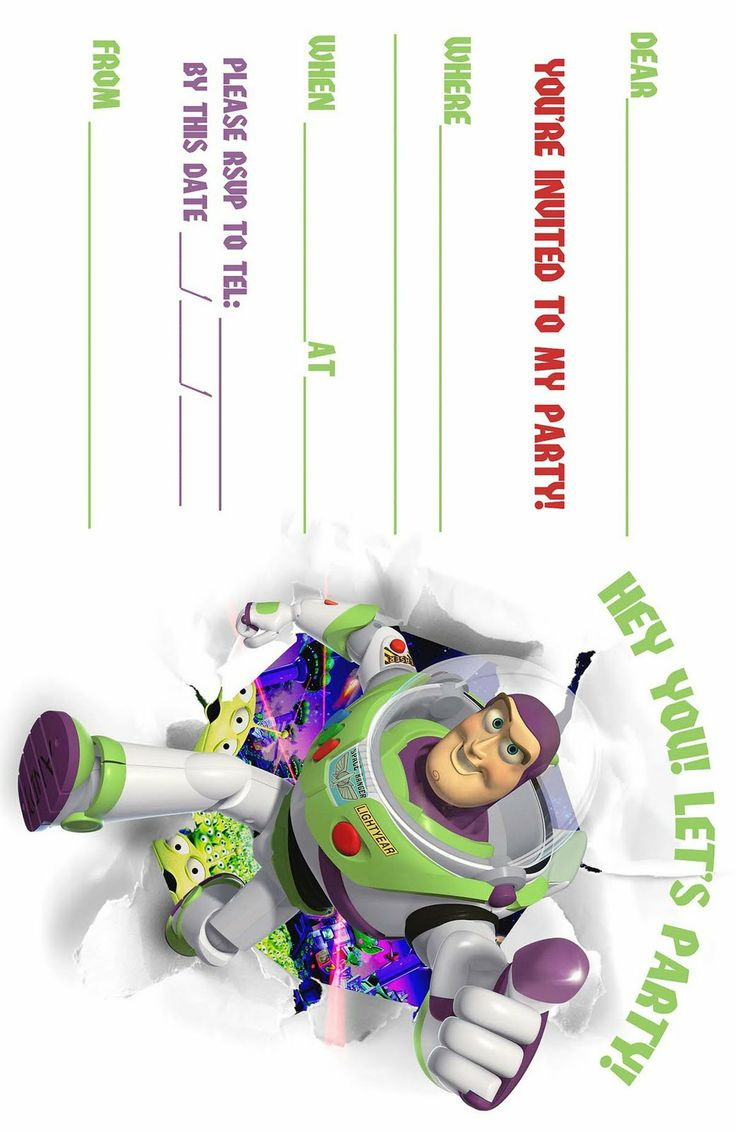 Toy Story Buzz Lightyear Free Prinatble Party Invitations throughout Buzz Lightyear Birthday Card Free Printable