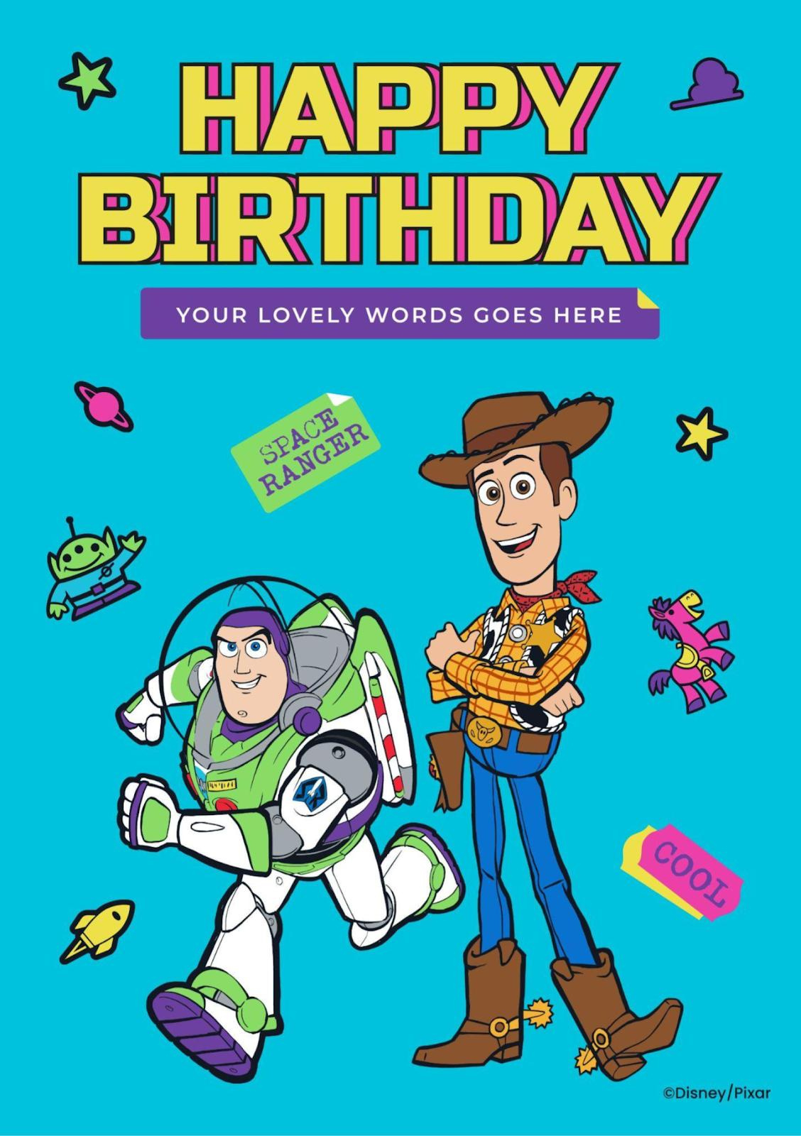 Toy Story Happy Birthday Card Presentation with regard to Buzz Lightyear Birthday Card Free Printable