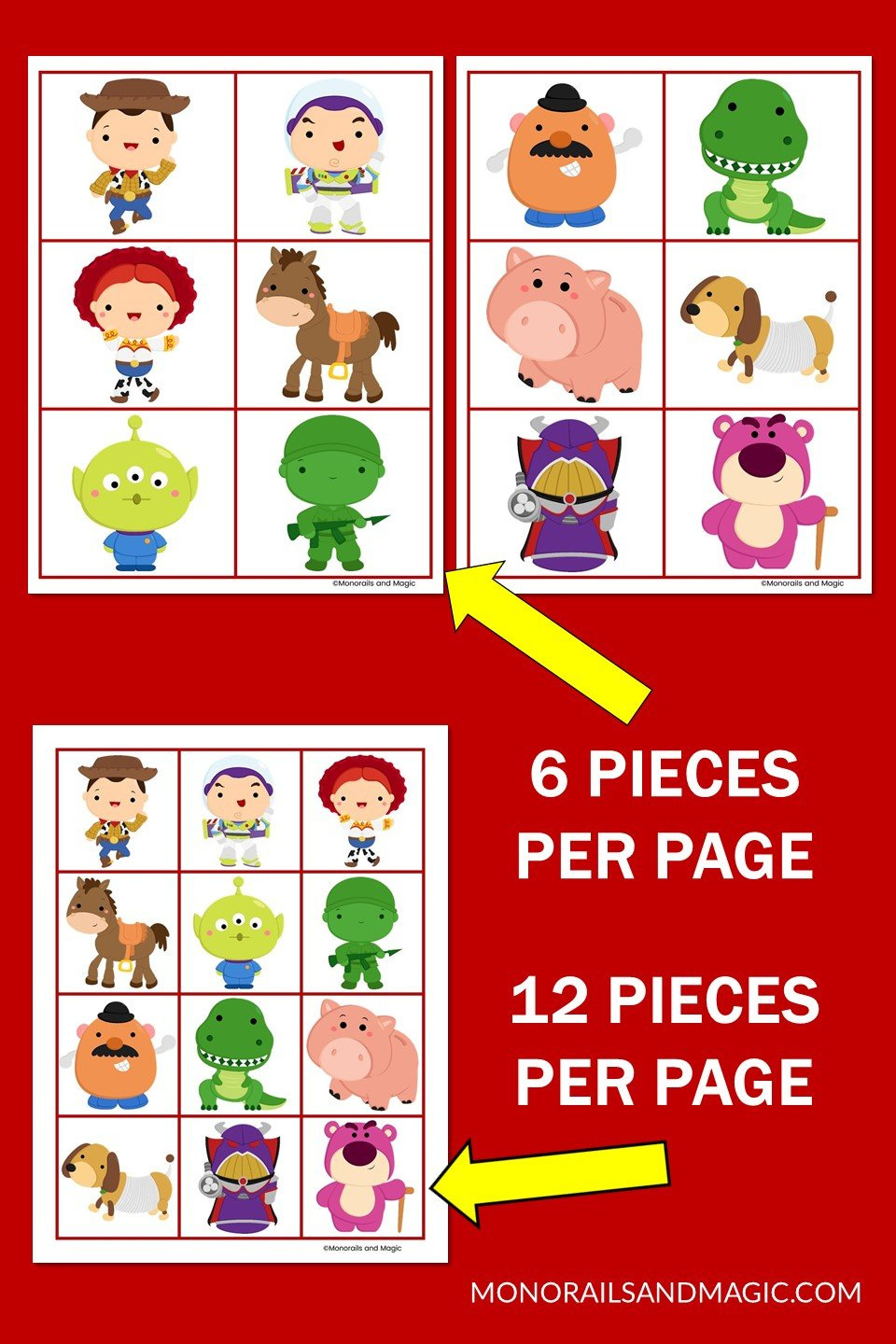 Toy Story Memory Game Free Printable - Monorails And Magic with regard to Free Printable Game Pieces