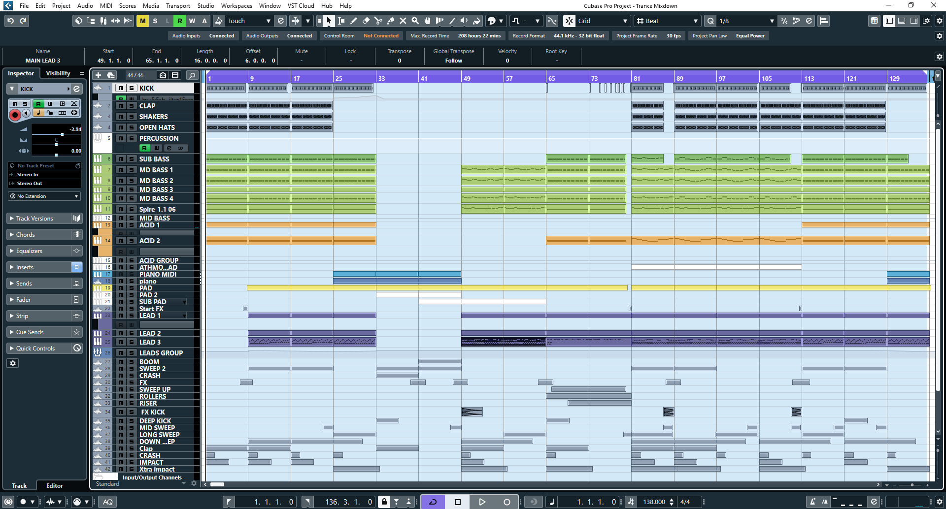 Trance Mixdown - Cubase Mixing Template - Cubase Templates regarding Cubase Mastering Templates Free Download