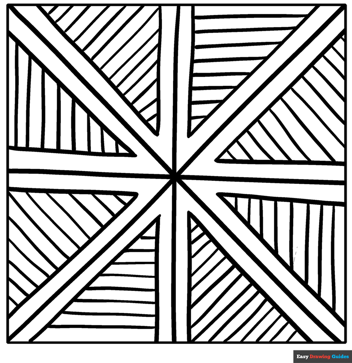 Triangle Lines Coloring Page - Zentangle Pattern Coloring Page within Free Printable Caricature Patterns