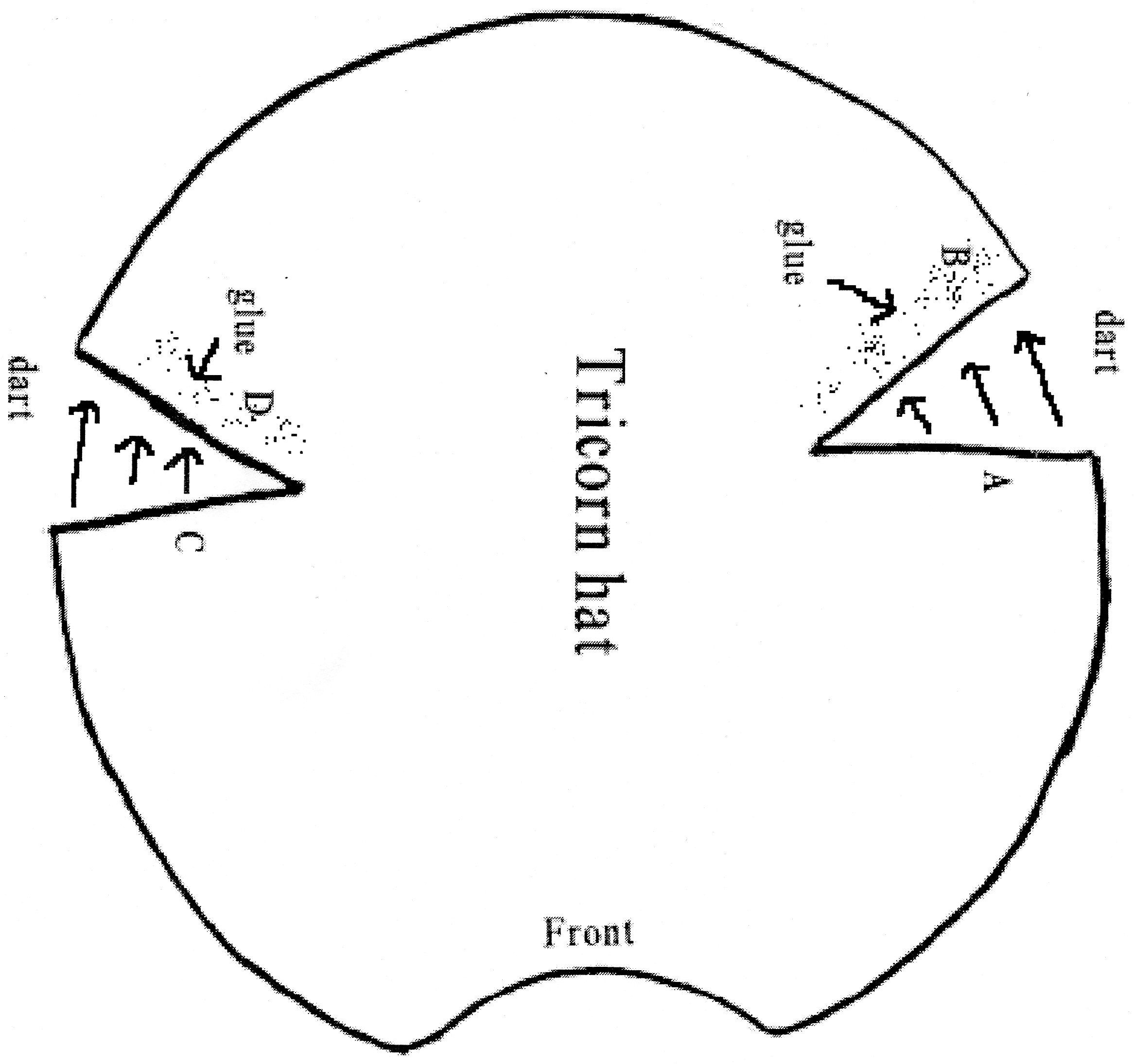 Tricorn Hat Pattern - Sewing Pattern Library throughout Printable Tricorn Hat Pattern