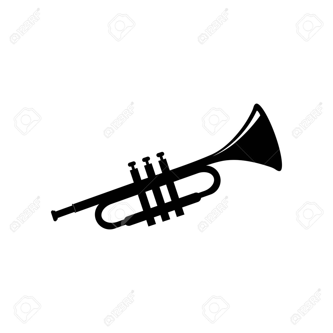 Trumpet Image Icon Template Vector Design Royalty Free Svg pertaining to Simple Trumpet Stencils Printable