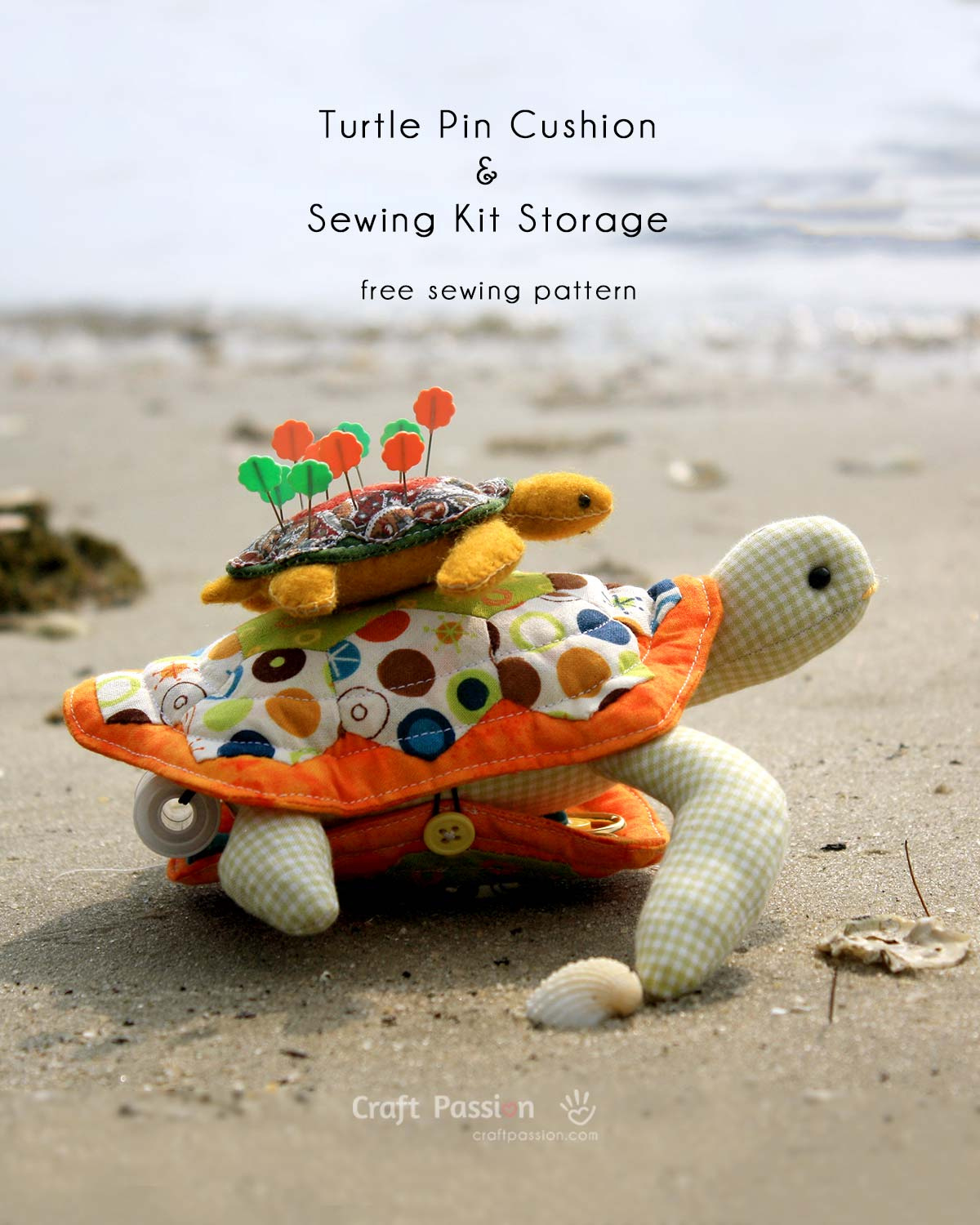 Turtle Pincushion Pattern - Free Sewing Pattern • Craft Passion for Free Printable Turtle Sewing Patterns