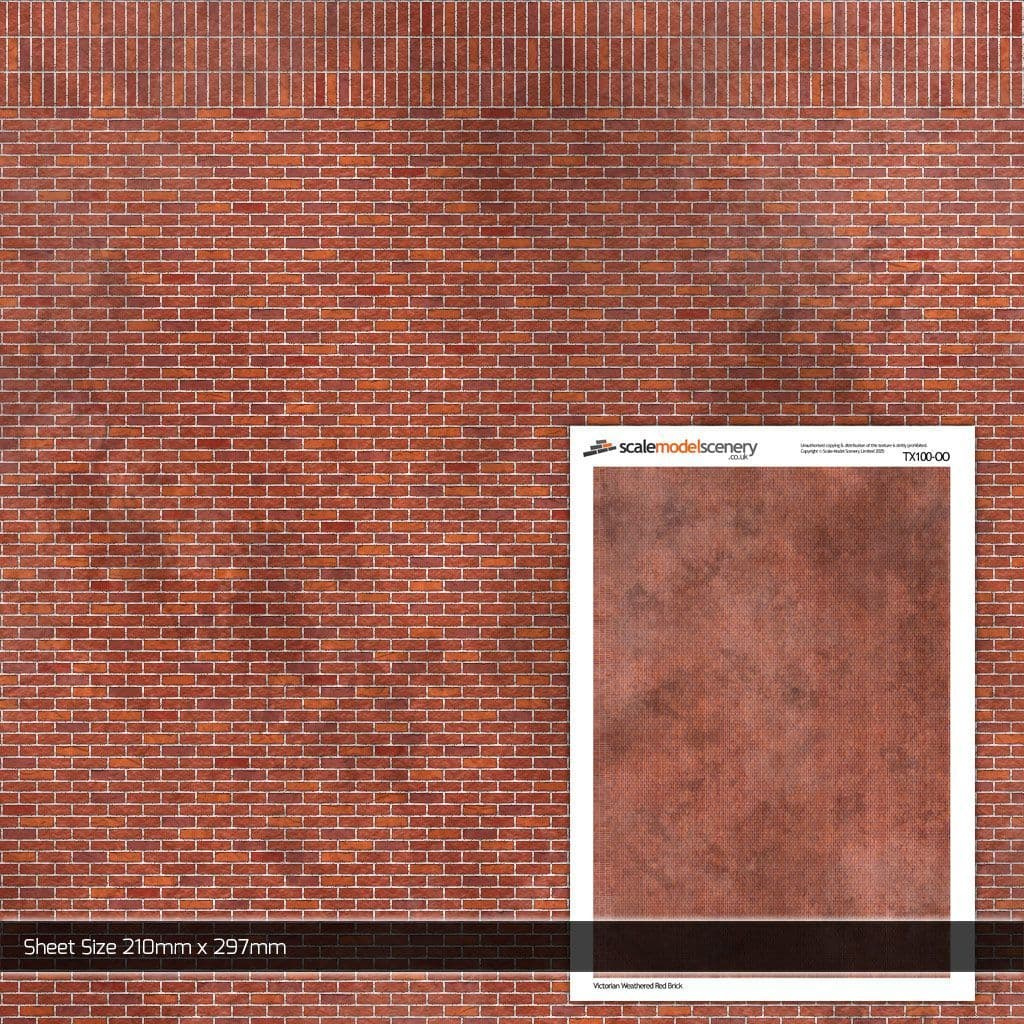 Tx100-Oo Victorian Weathered Red Brick Texture Paper Pack Of 5 pertaining to Free Printable Ho Scale Brick Paper