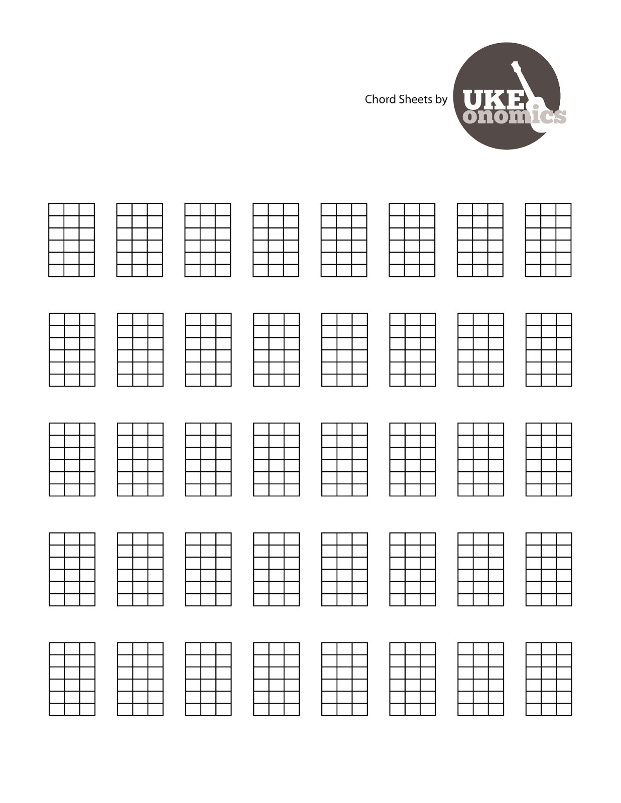 Ukeonomics: Blank Ukulele Tabs And Chord Charts! regarding Free Blank Ukulele Chord Chart Printable