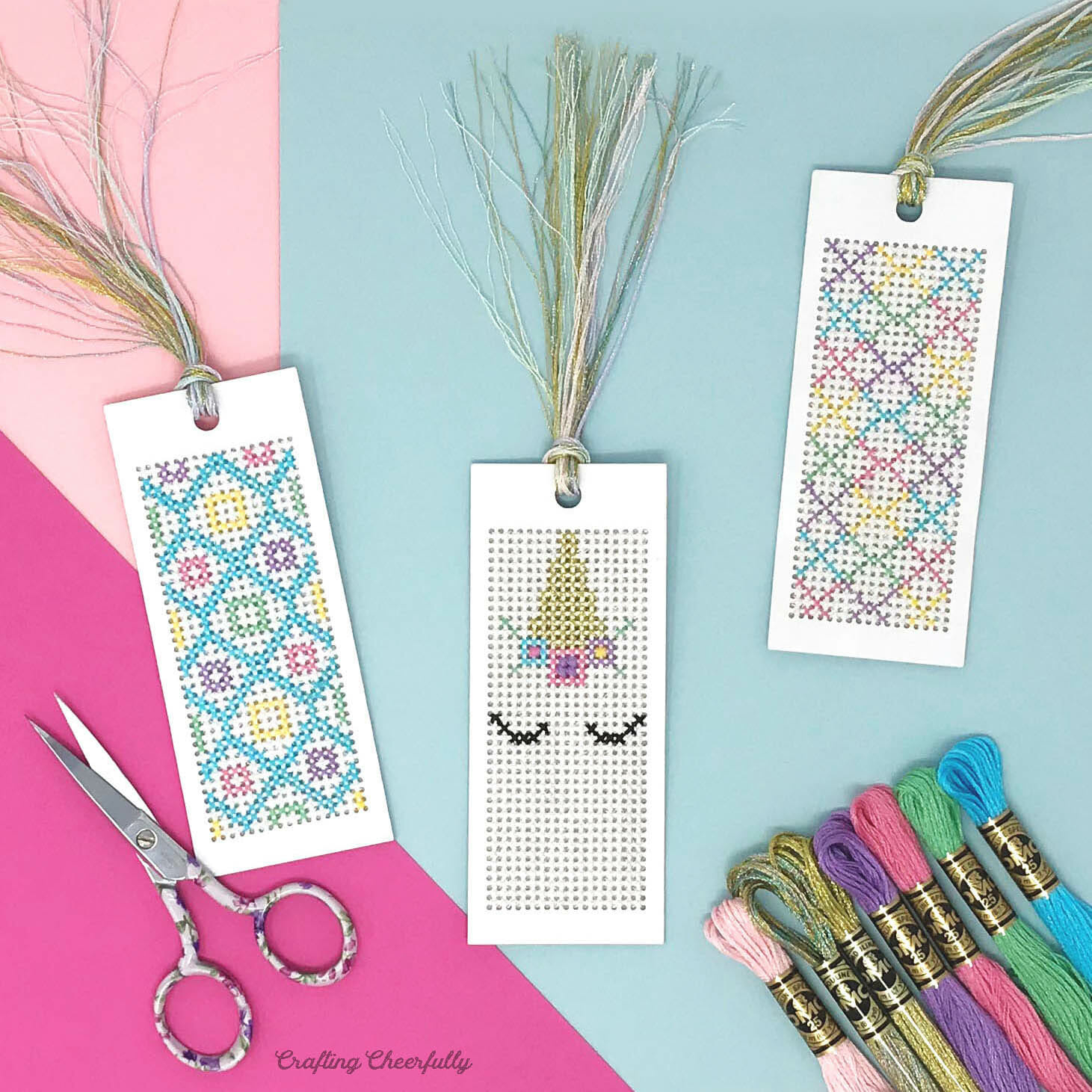 Unicorn Cross-Stitch Bookmarks With Free Pattern - Crafting Cheerfully pertaining to Free Cross Stitch Bookmark Pattern Printable Easy