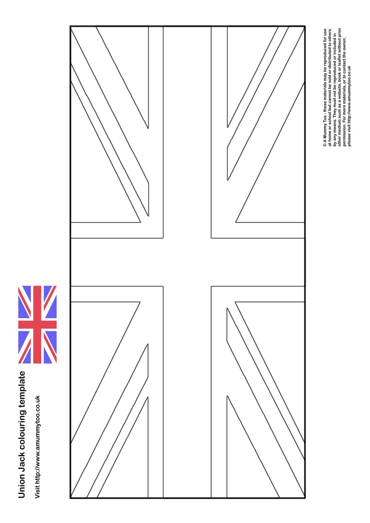 Union Jack Colouring In Template pertaining to Free Printable Union Jack Flag