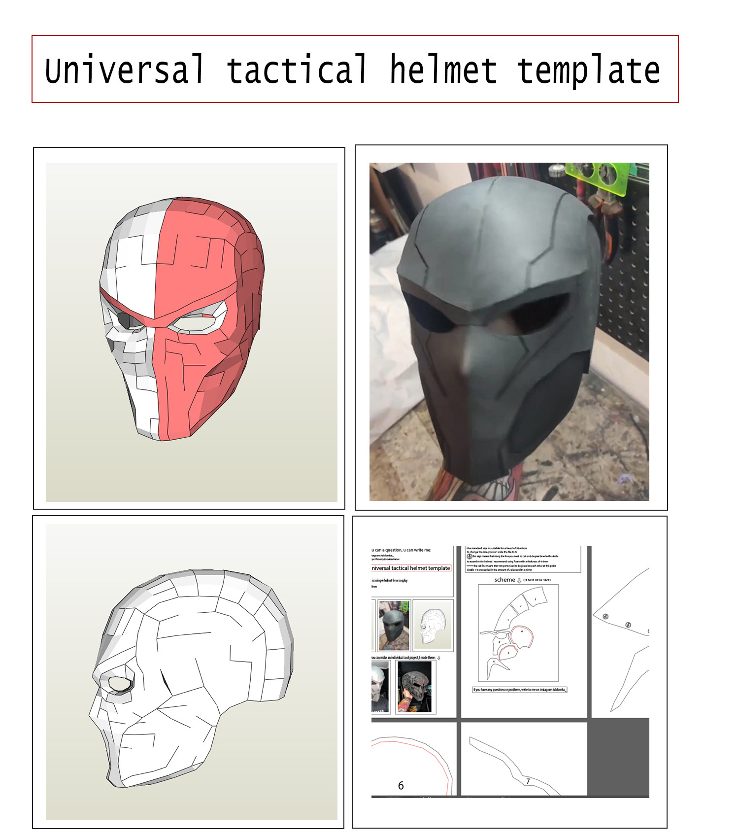 Universal Helmet , Mask Template | Inspire Uplift within Red Hood Helmet Template Free