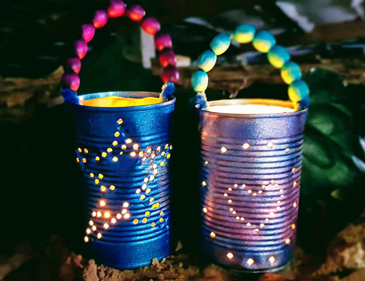 Upcycled Tin Can Lanterns For Matariki - Kiwi Families intended for Free Printable Tin Can Lanterns Patterns