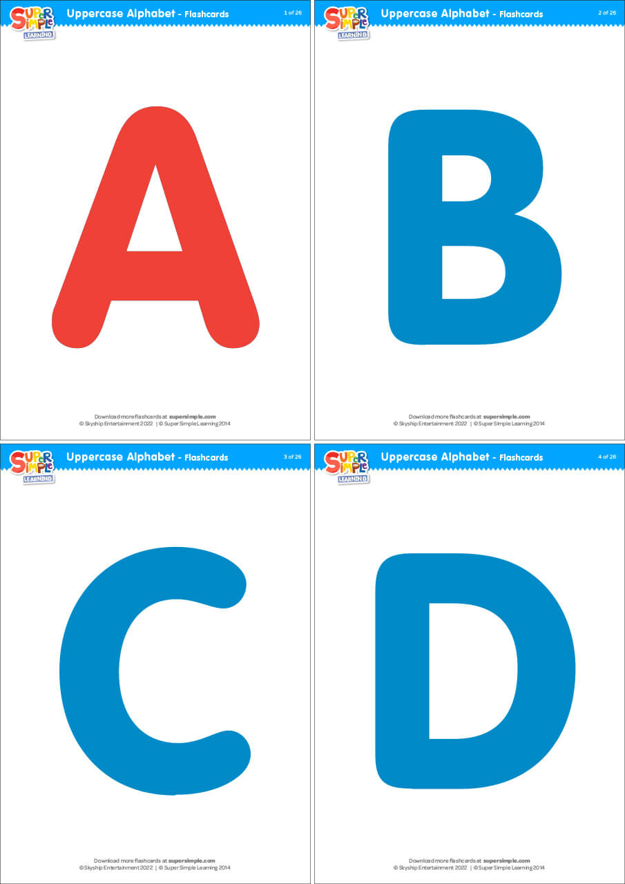 Uppercase Alphabet Flashcards - Super Simple throughout Free Printable Alphabet Flash Cards