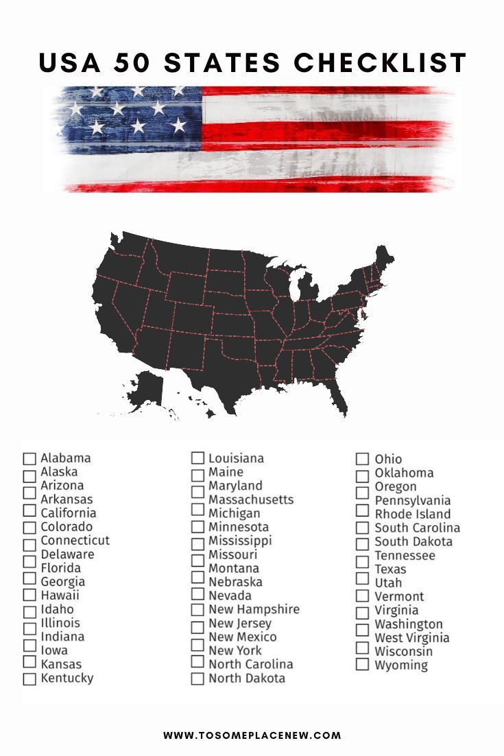 Usa Bucket List 50 States Checklist + Free Printable inside Free Printable List of 50 States