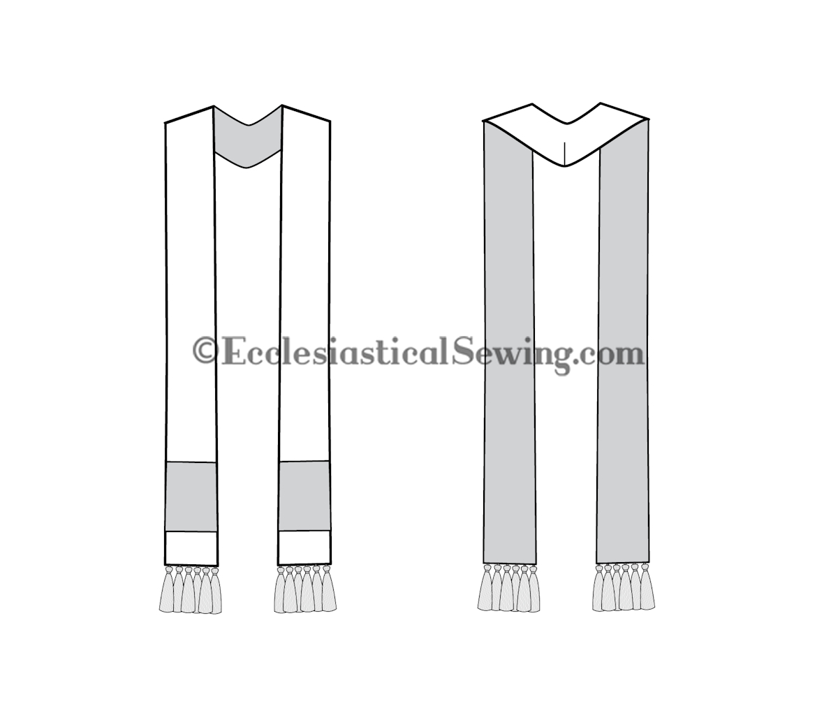 V-Neck Priest Stole Pattern | Clergy Stole Pattern 1008 with regard to Free Printable Clergy Stole Pattern