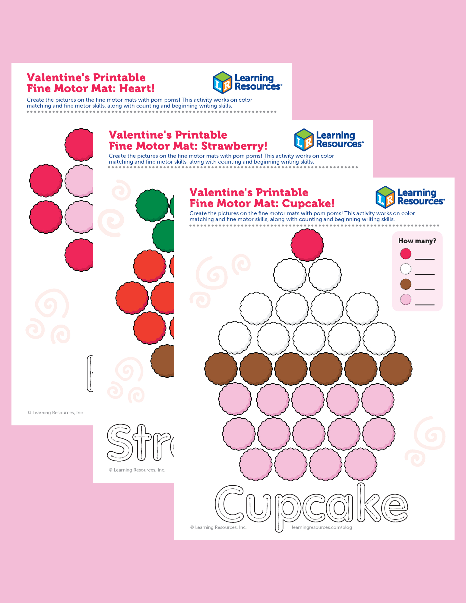Valentine&amp;#039;S Printable Fine Motor Mat regarding Free Printable Pom Pom Mats