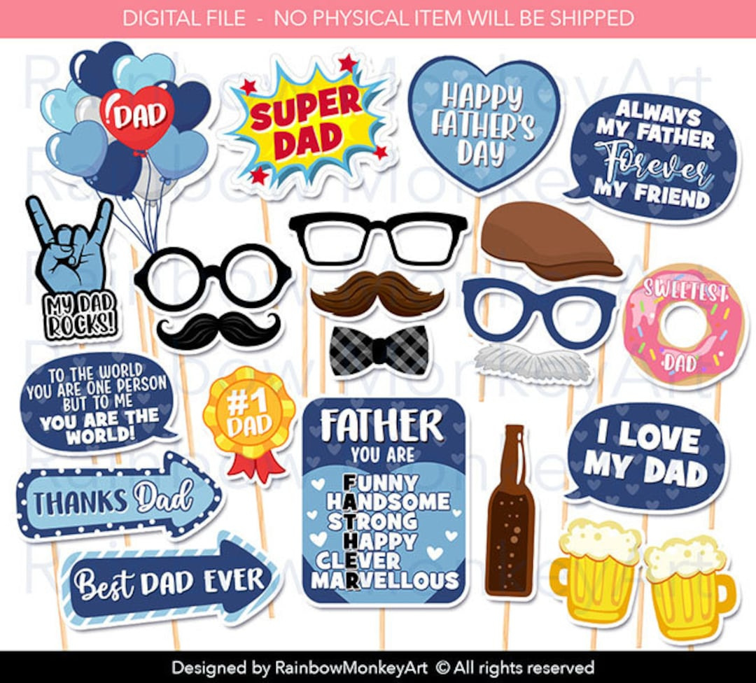 Vatertag Fotobooth Requisiten - Vatertag Fotobooth Requisiten within Fathers Day Photo Booth Props Free Printable