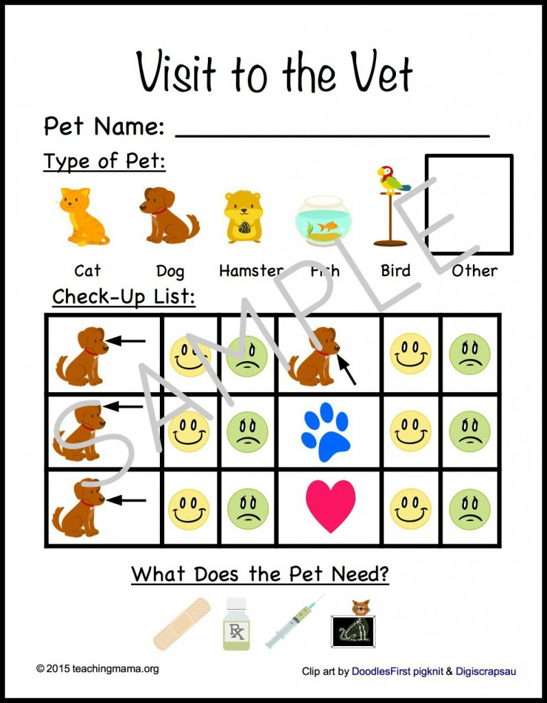 Vet Clinic Dramatic Play Activity within Dramatic Play Vet Clinic Free Printables