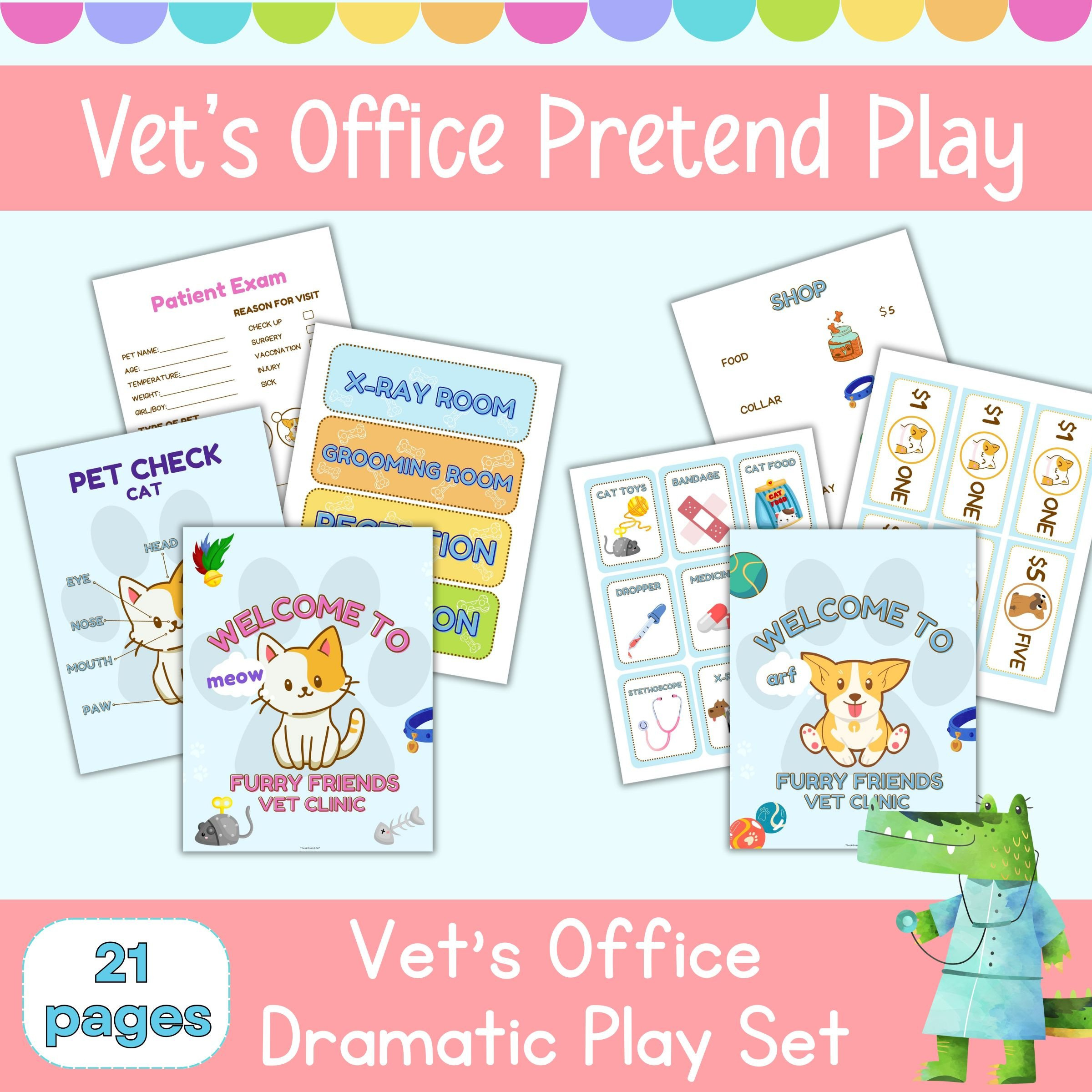 Vet Clinic Dramatic Play Free Printables - The Artisan Life throughout Dramatic Play Vet Clinic Free Printables