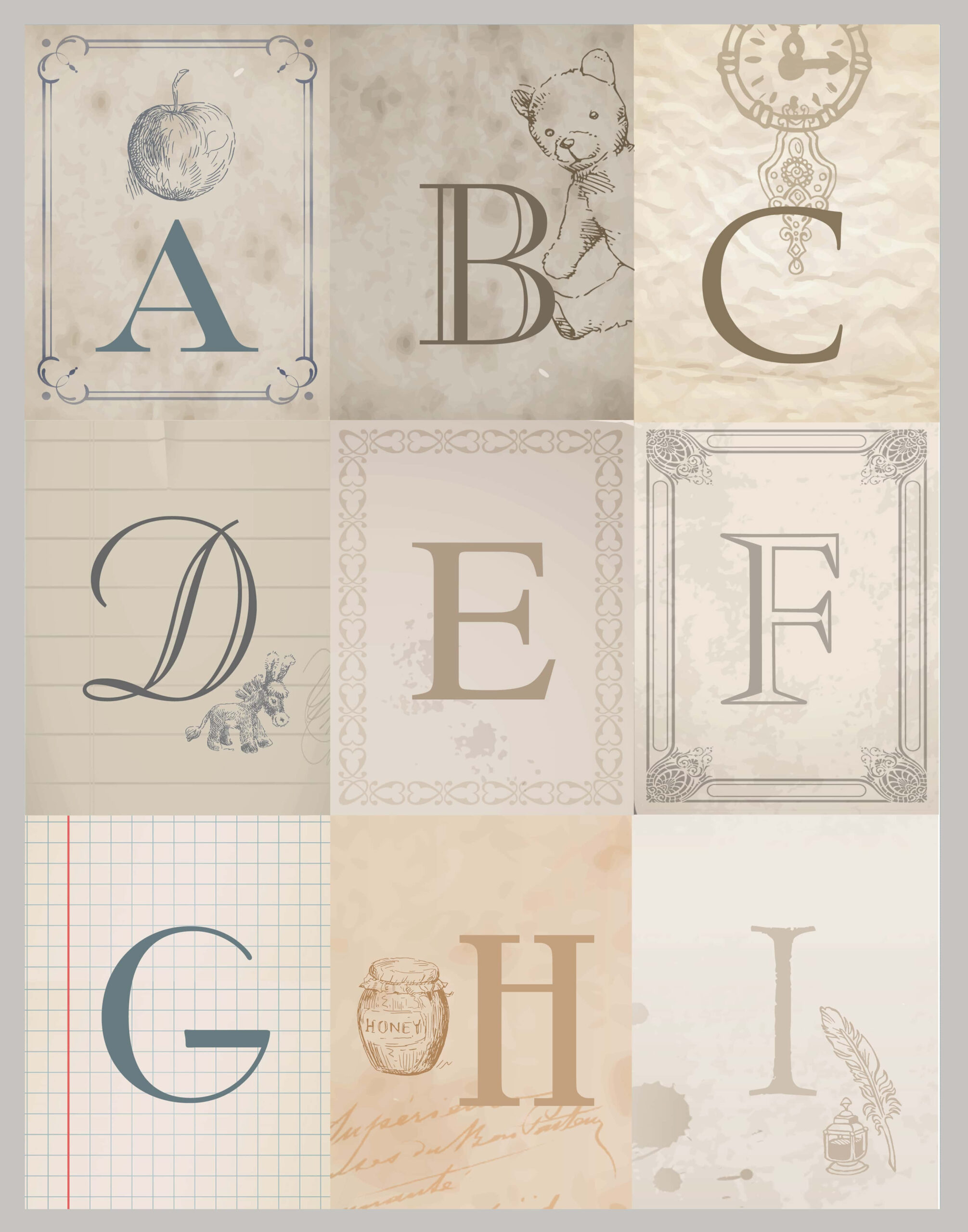 Vintage Alphabet Printables - Beautiful And Fun Printables For Free regarding Free Printable Vintage Letters