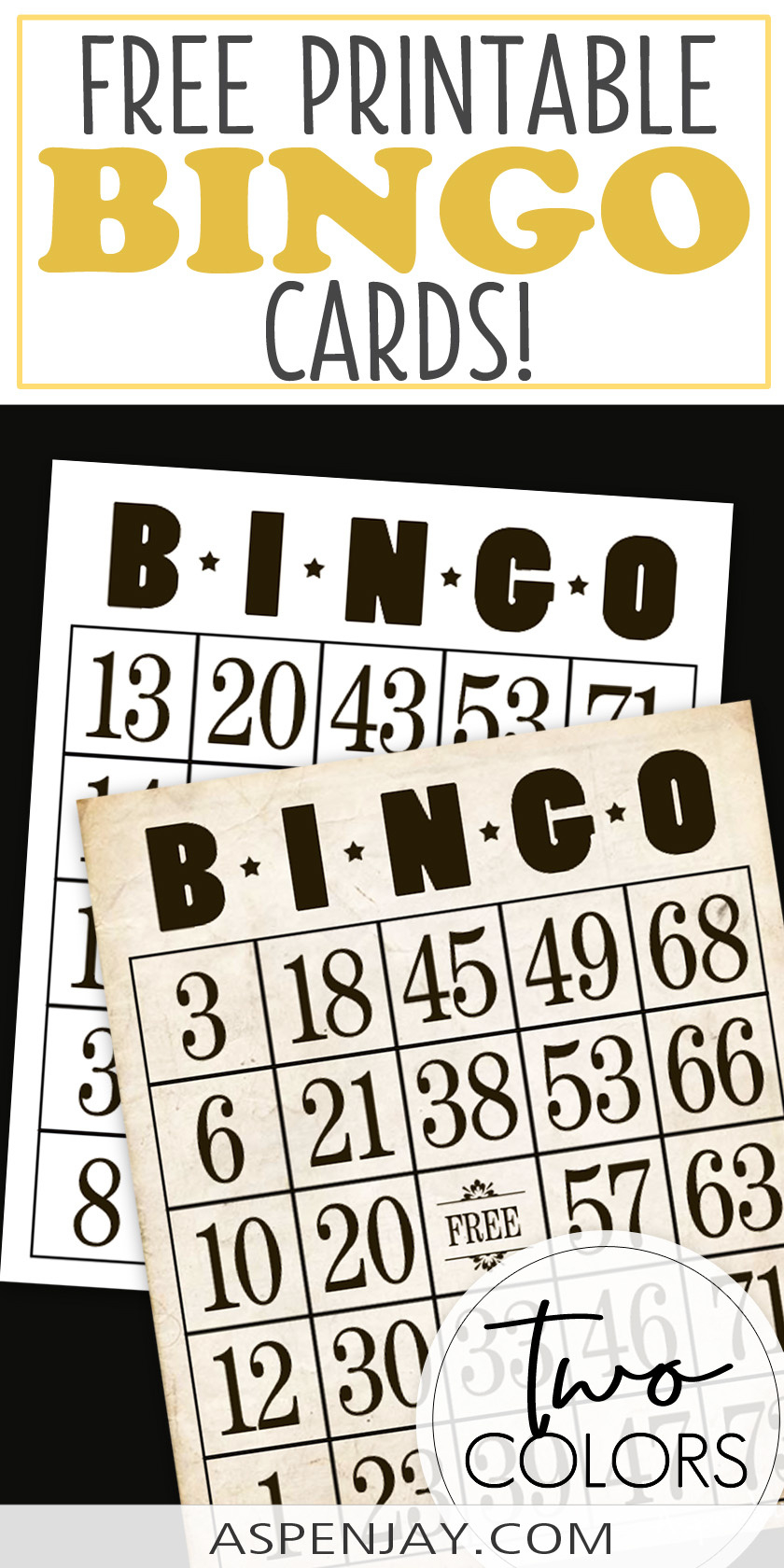 Vintage Inspired Free Printable Bingo Cards - Aspen Jay with regard to Free Printable Bingo Poster