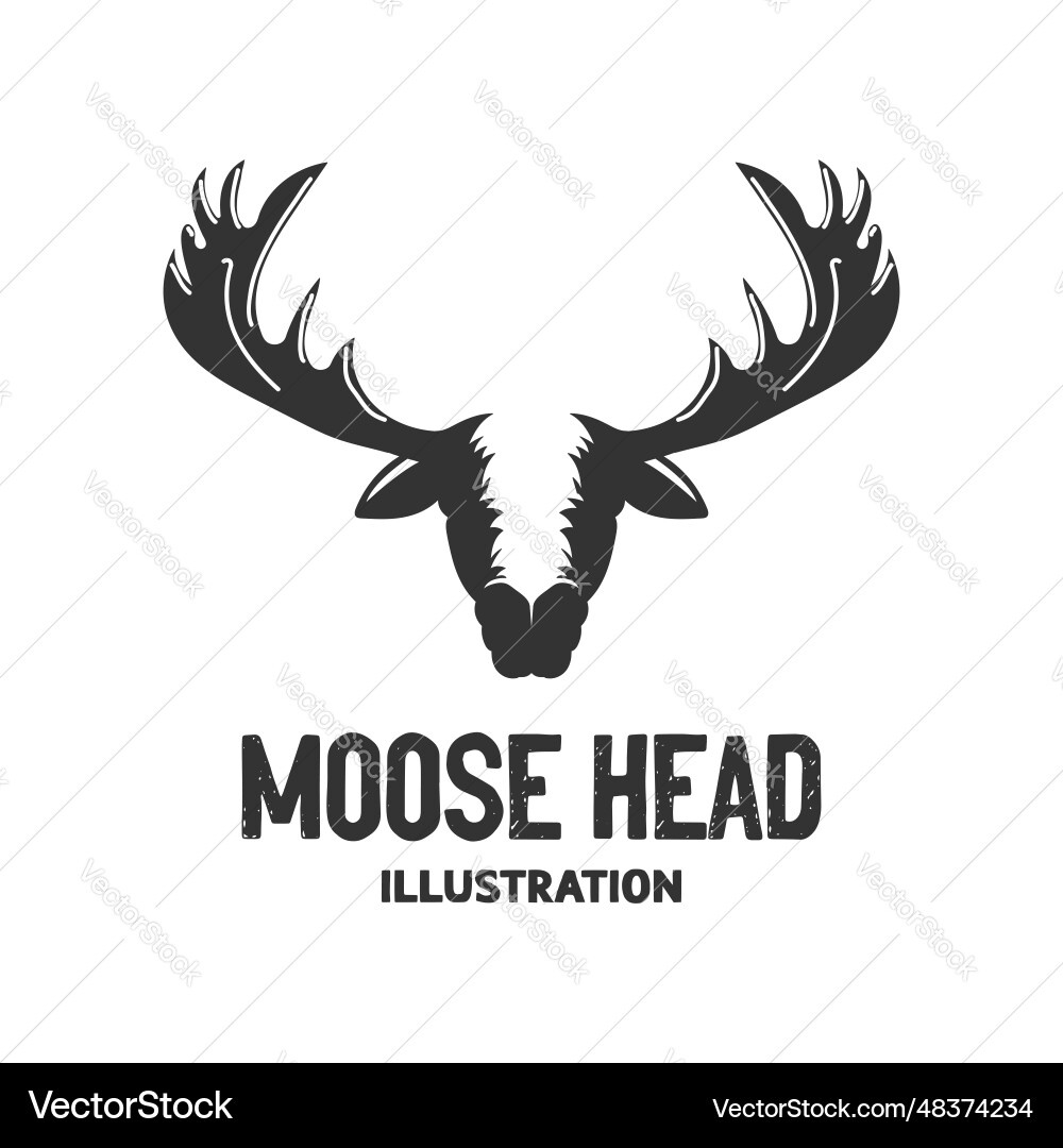 Vintage Moose Elk Head Template Royalty Free Vector Image with Printable Moose Head Stencil