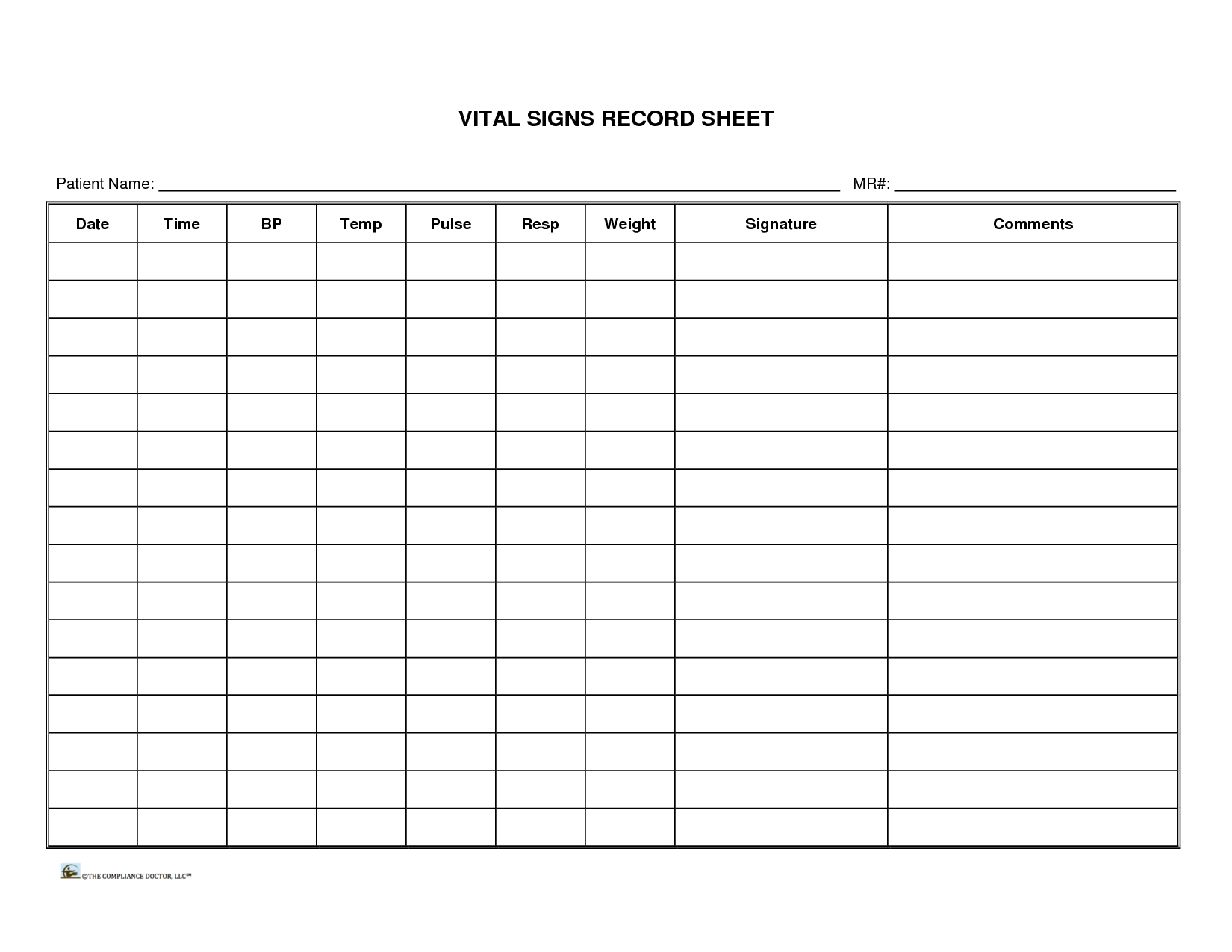 Vital Signs Chart Printable with Free Printable Vital Signs Flow Sheet