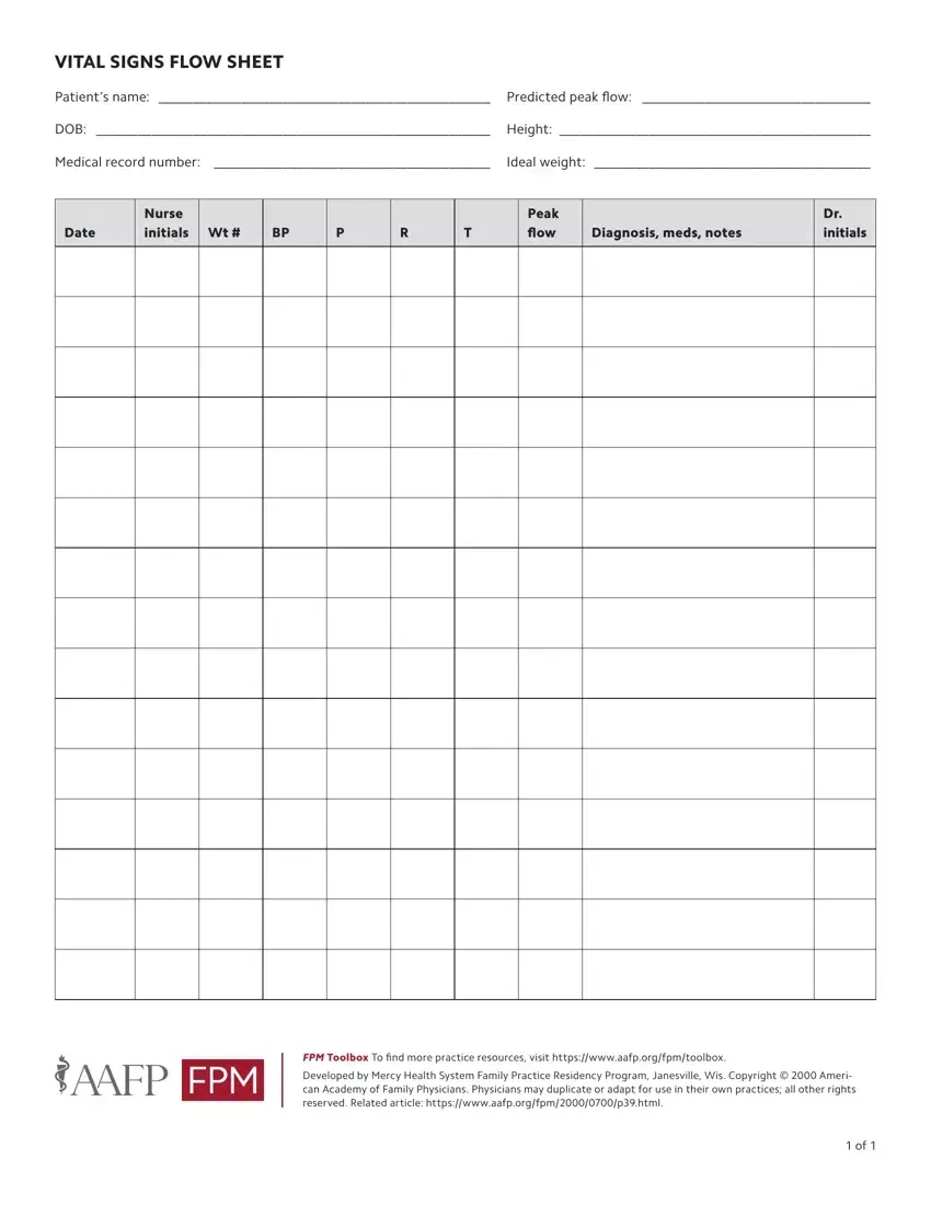 Vital Signs Flow Sheet ≡ Fill Out Printable Pdf Forms Online with Free Printable Vital Signs Chart