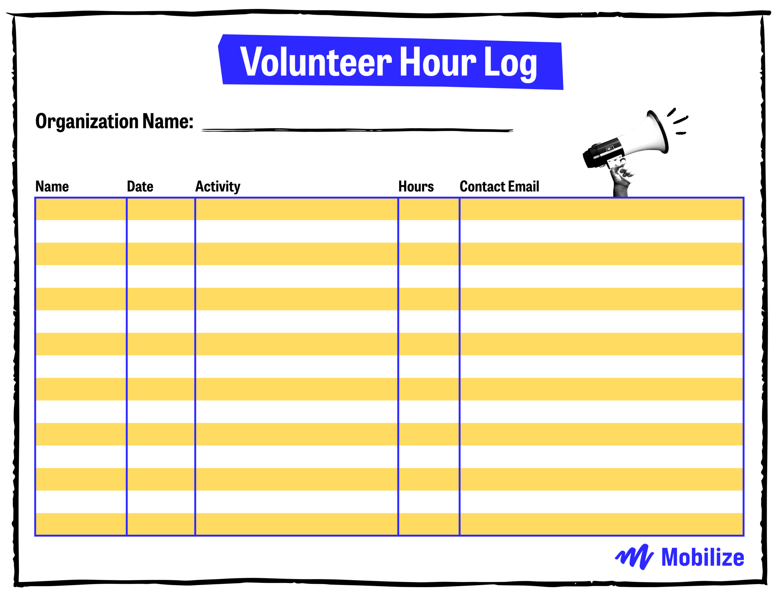 Volunteer Hours Log: Free Resource &amp;amp; Tips | Mobilize with Free Volunteer Hours Tracking Template