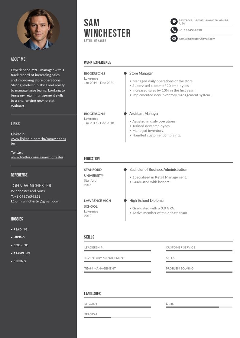 Walmart Resume Examples: Tips &amp;amp; Templates To Get Hired intended for Free Printable Job Application For Walmart