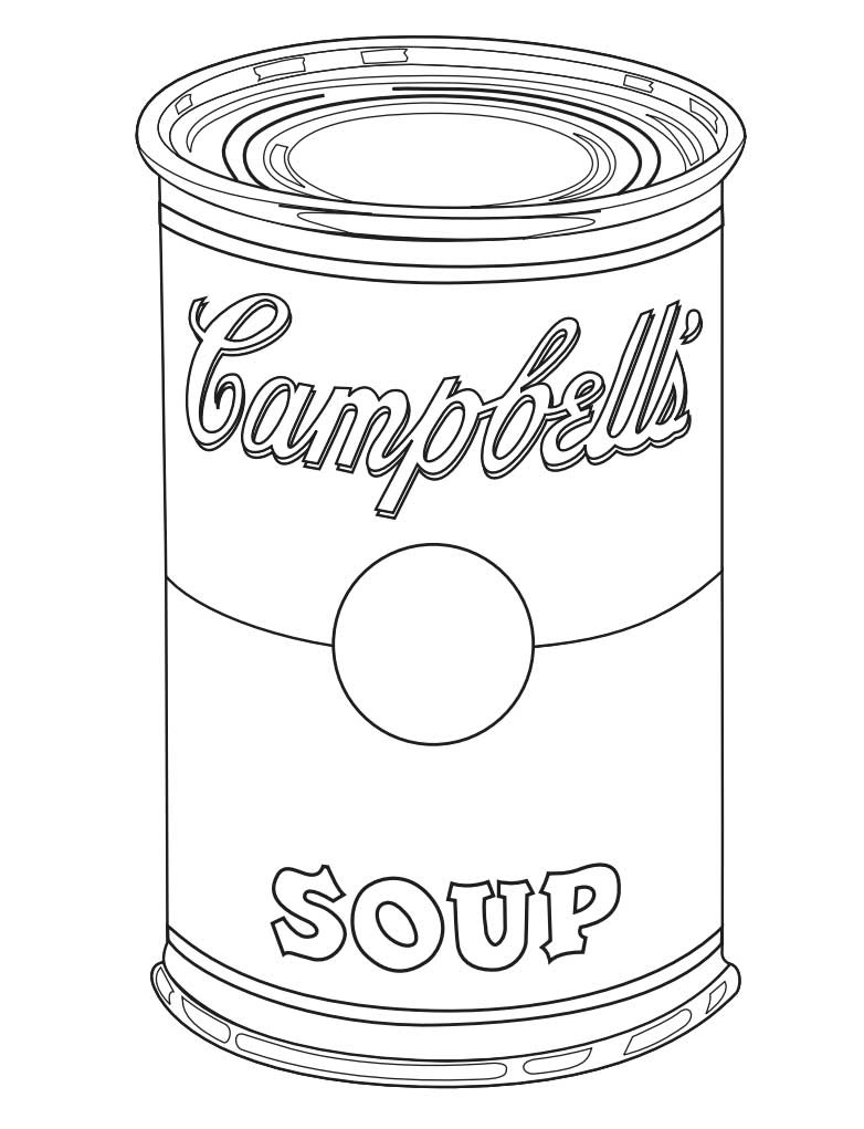 Warhol Soup Coloring Page: Free Printable Sheets For Kids regarding Andy Warhol Free Printables