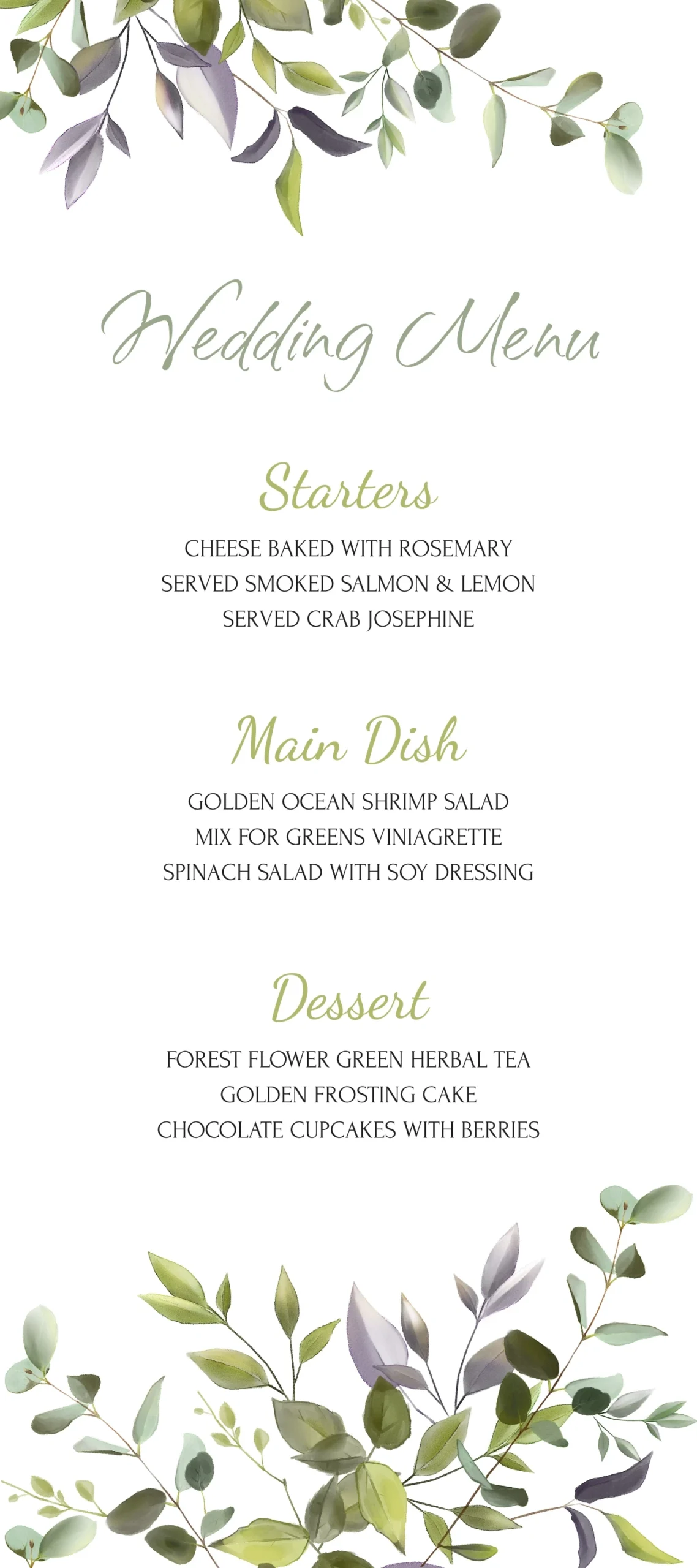 Wedding Menu Card Free Google Docs Template - Gdoc.io with regard to Free Wedding Menu Template