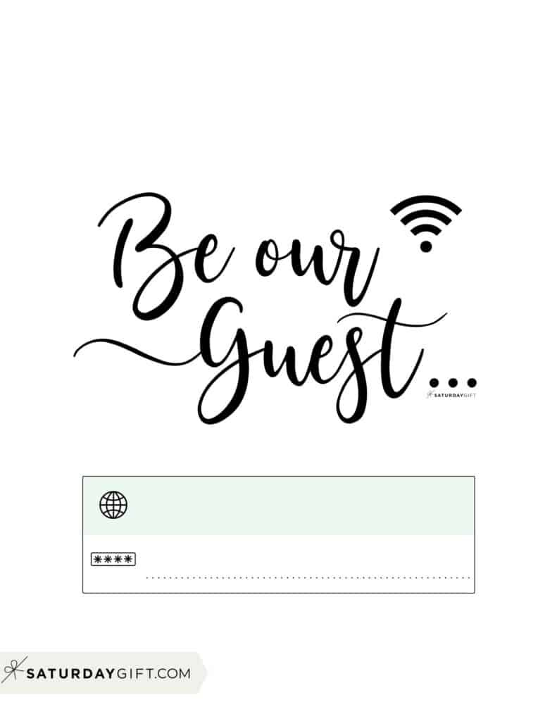 Wifi Password Sign - 11 Cute & Free Printable Templates pertaining to Wifi Password Template Free