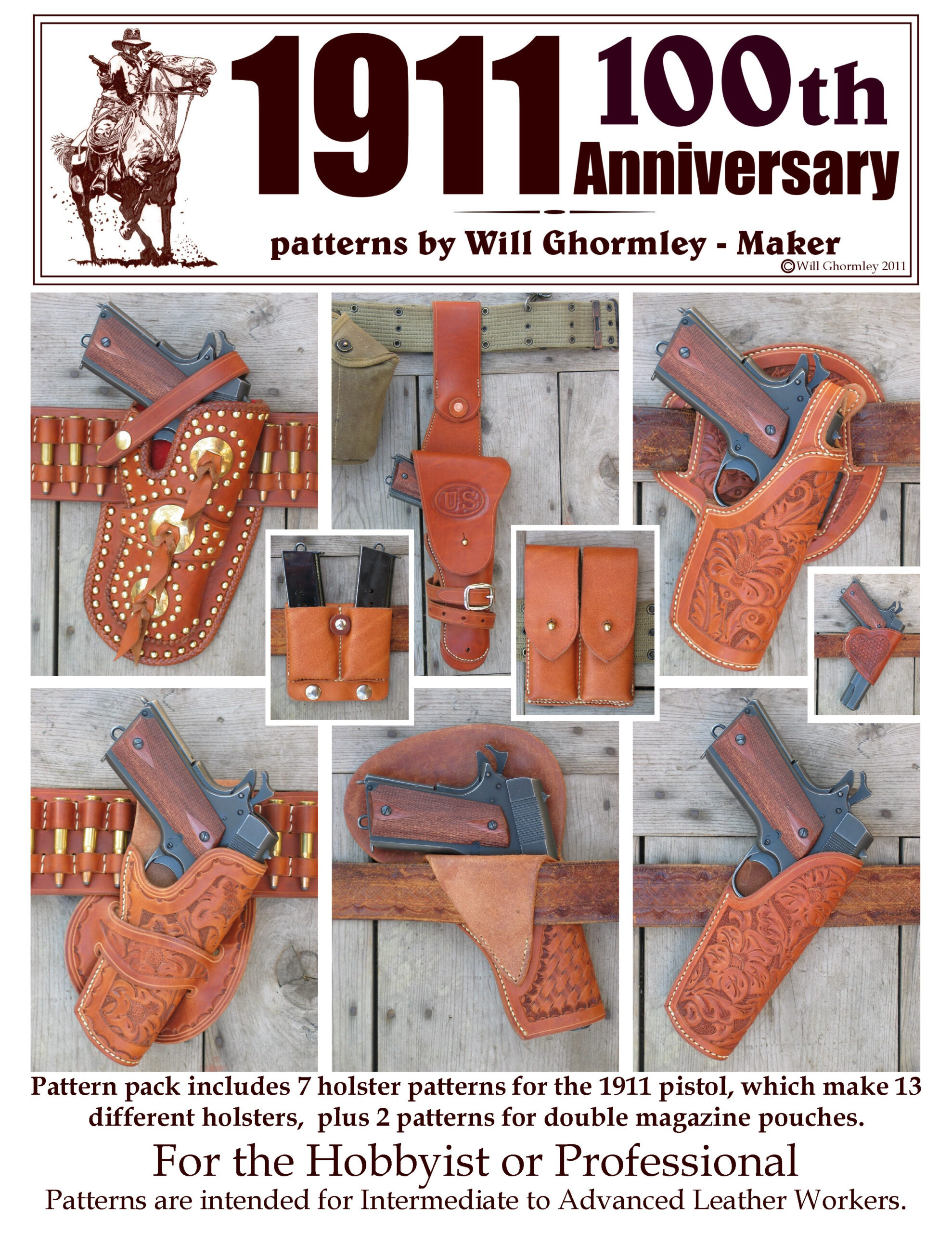 Will Ghormley - Maker, Old West Collection Patterns, Historically with Pdf Printable Leather Holster Patterns