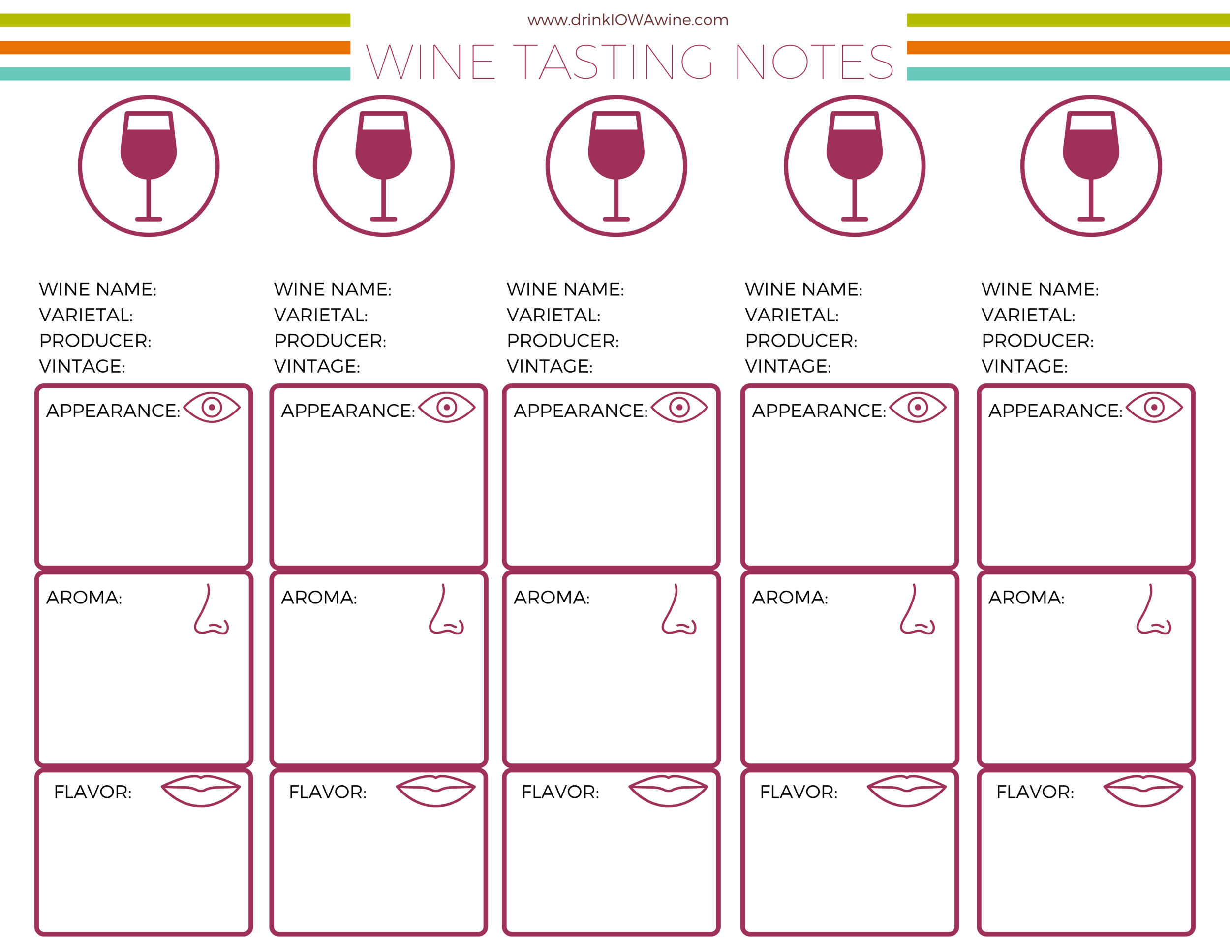 Wine Tasting 101 - Our No-Nonsense Guide — Iowa Wine inside Free Printable Wine Tasting Sheets