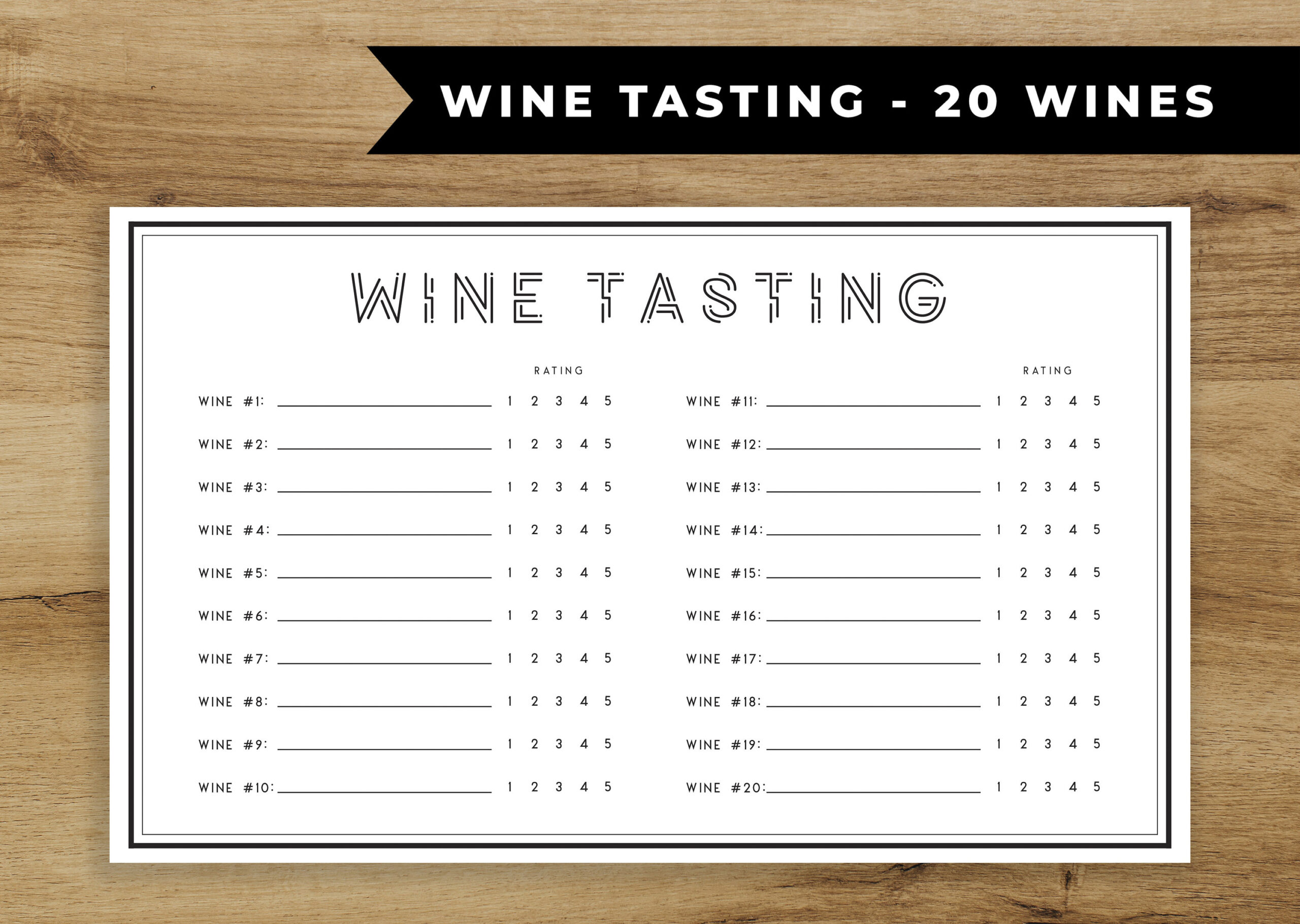 Wine Tasting Sheet Printable, Wine Tasting Party Winery, Blind pertaining to Free Printable Wine Tasting Score Sheets