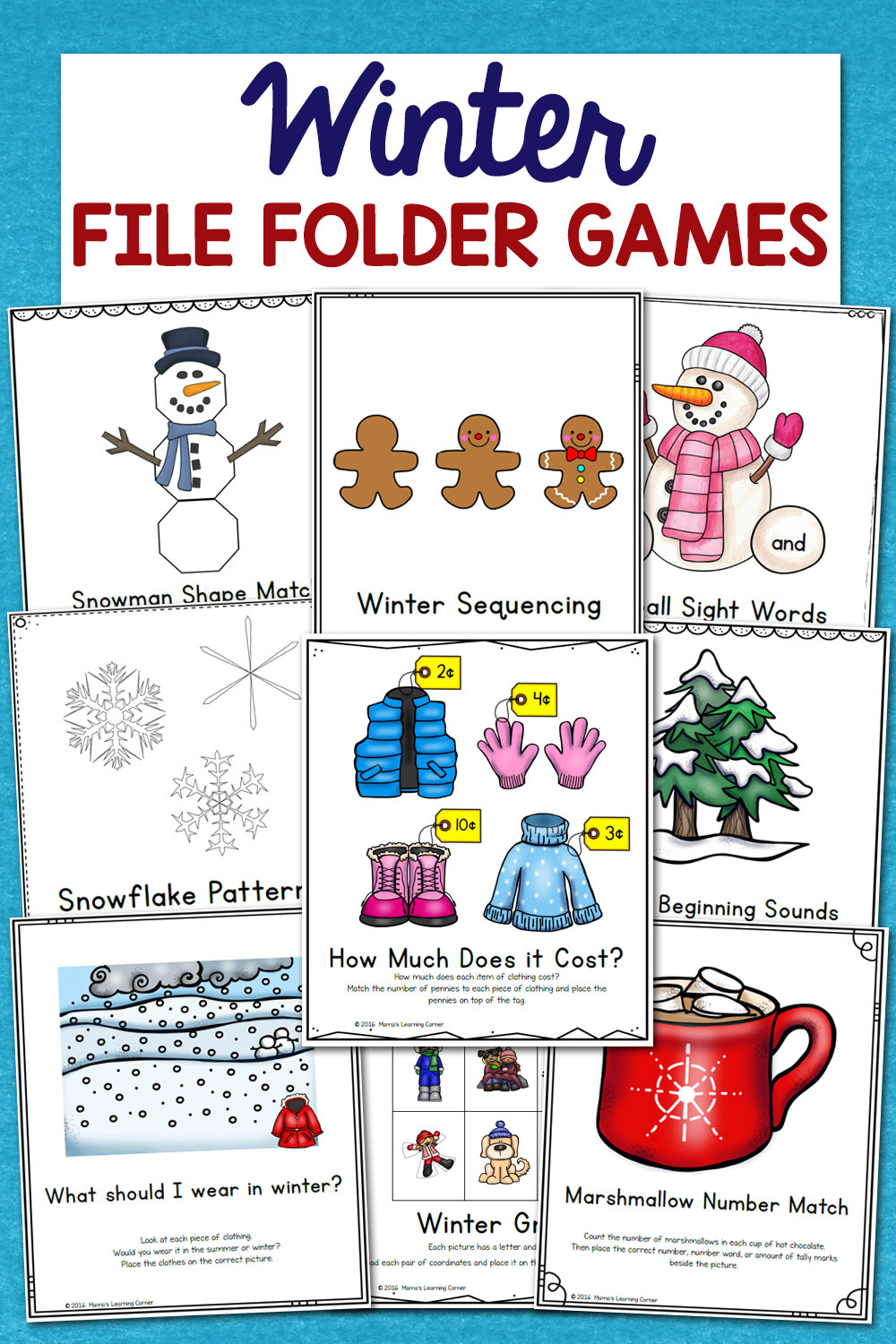 Winter File Folder Games – 10 Learning Activities - Mamas Learning within Free Printable File Folder Games