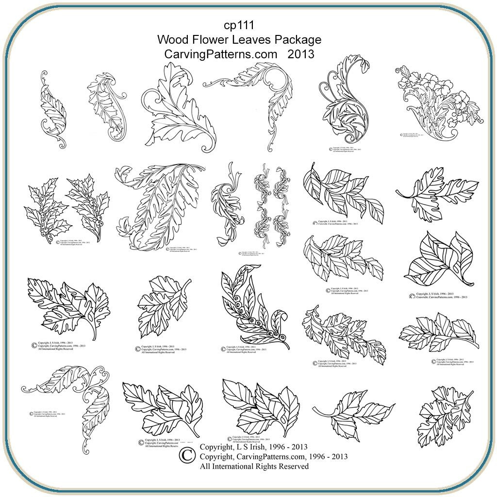 Wood Flower Leaves Patterns – Art Designs Studio throughout Printable Relief Carving Patterns