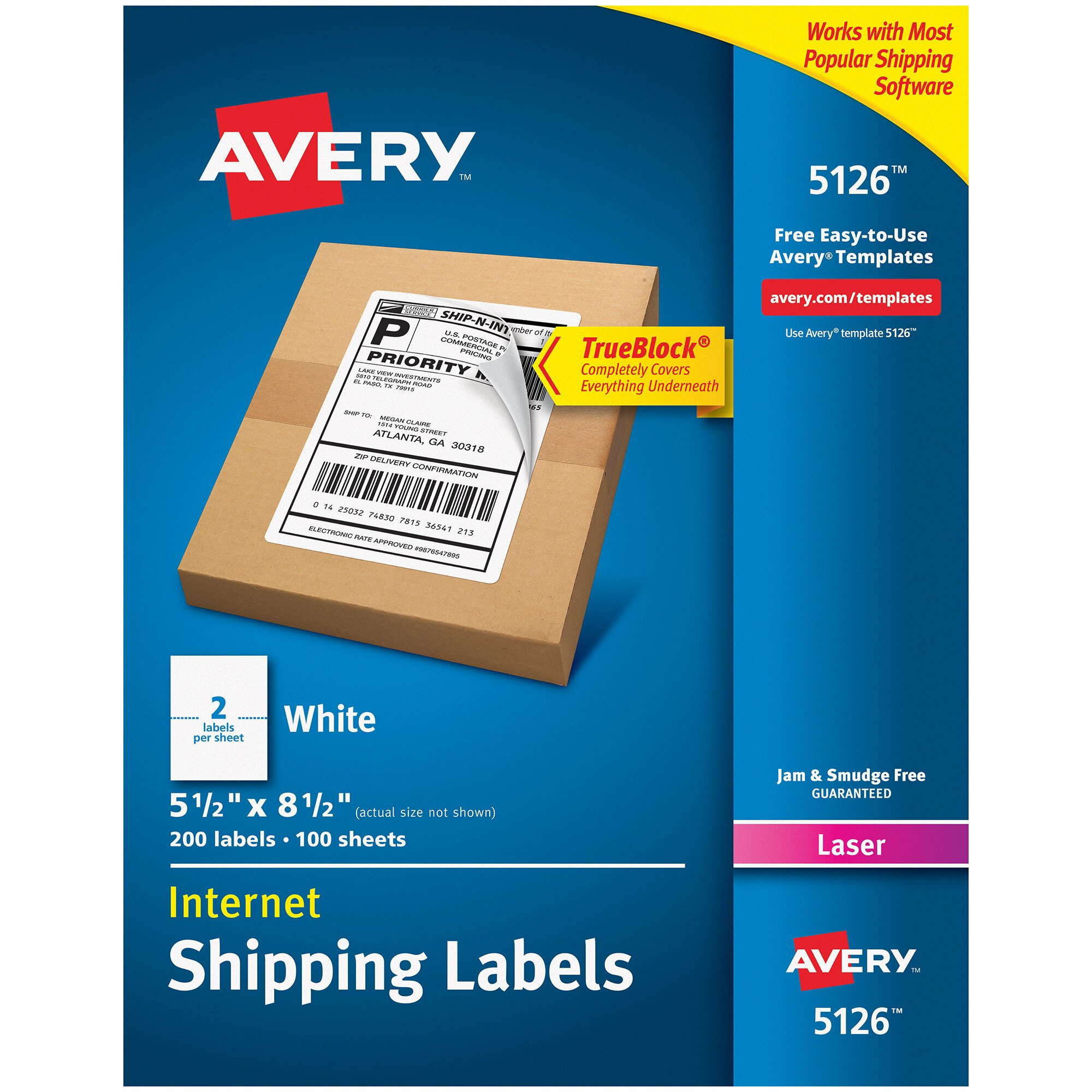 Word Template Avery Shipping Labels, 5.5" X 8.5", White, 200 pertaining to 5126 Avery Template Free Download