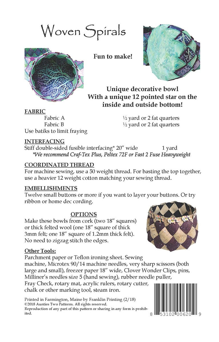 Woven Spirals Basket Sewing Pattern From Aunties Two pertaining to Woven Spiral Basket Pattern Free Printable