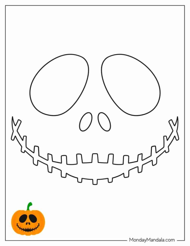 100 Pumpkin Carving Stencils (Free Pdf Printables) for Free Printable Jack Skellington Pumpkin Stencils