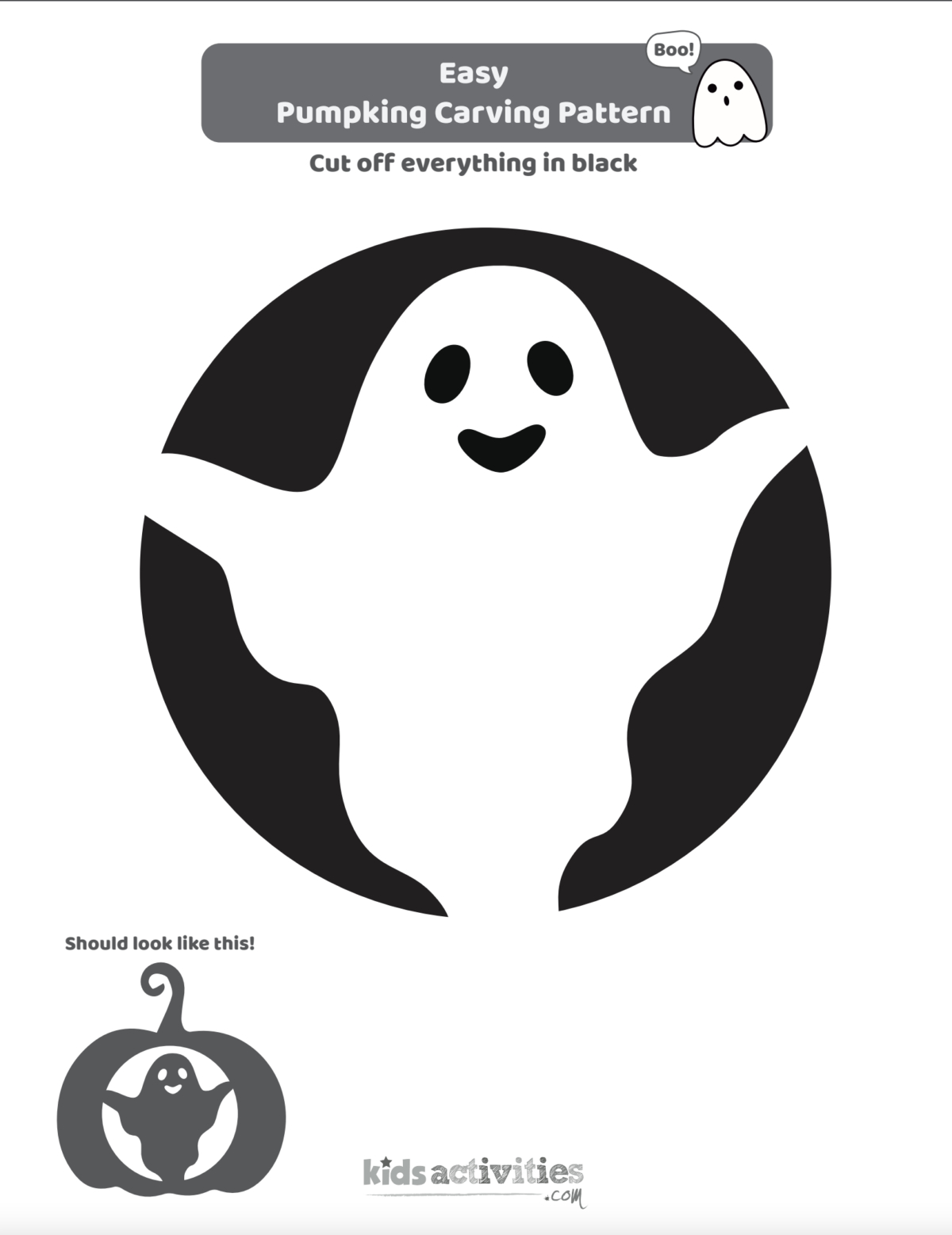 12 Free Pumpkin Stencils For Halloween -Kids Activities Blog in Printable Ghost Pumpkin Stencils
