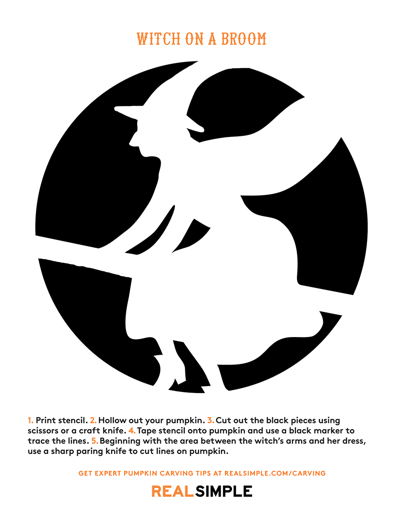 26 Best Pumpkin Carving Ideas With Stencils - Worksheets Library for Witch Pumpkin Stencils Printable